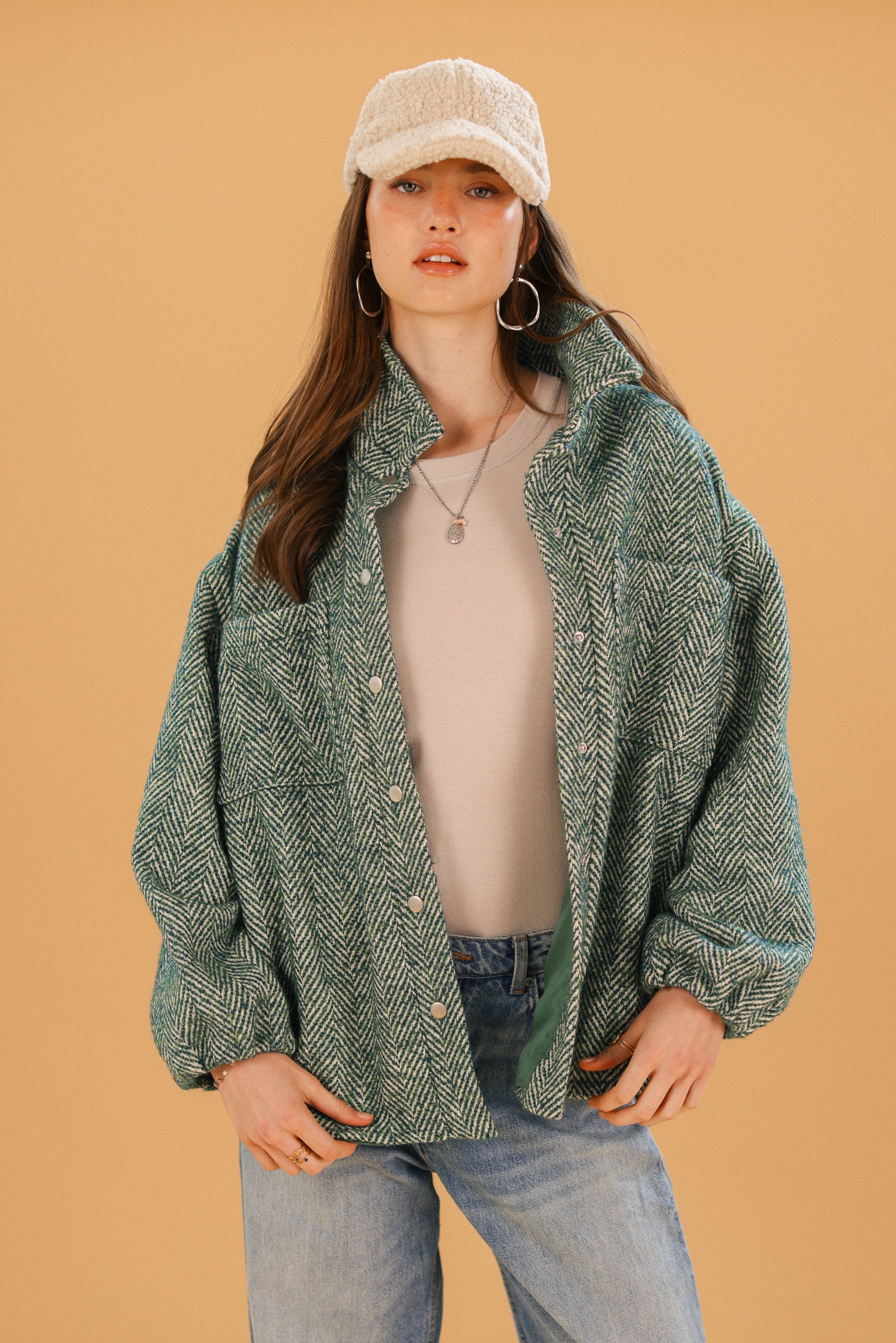 Jacket Kimi Sage Herringbone