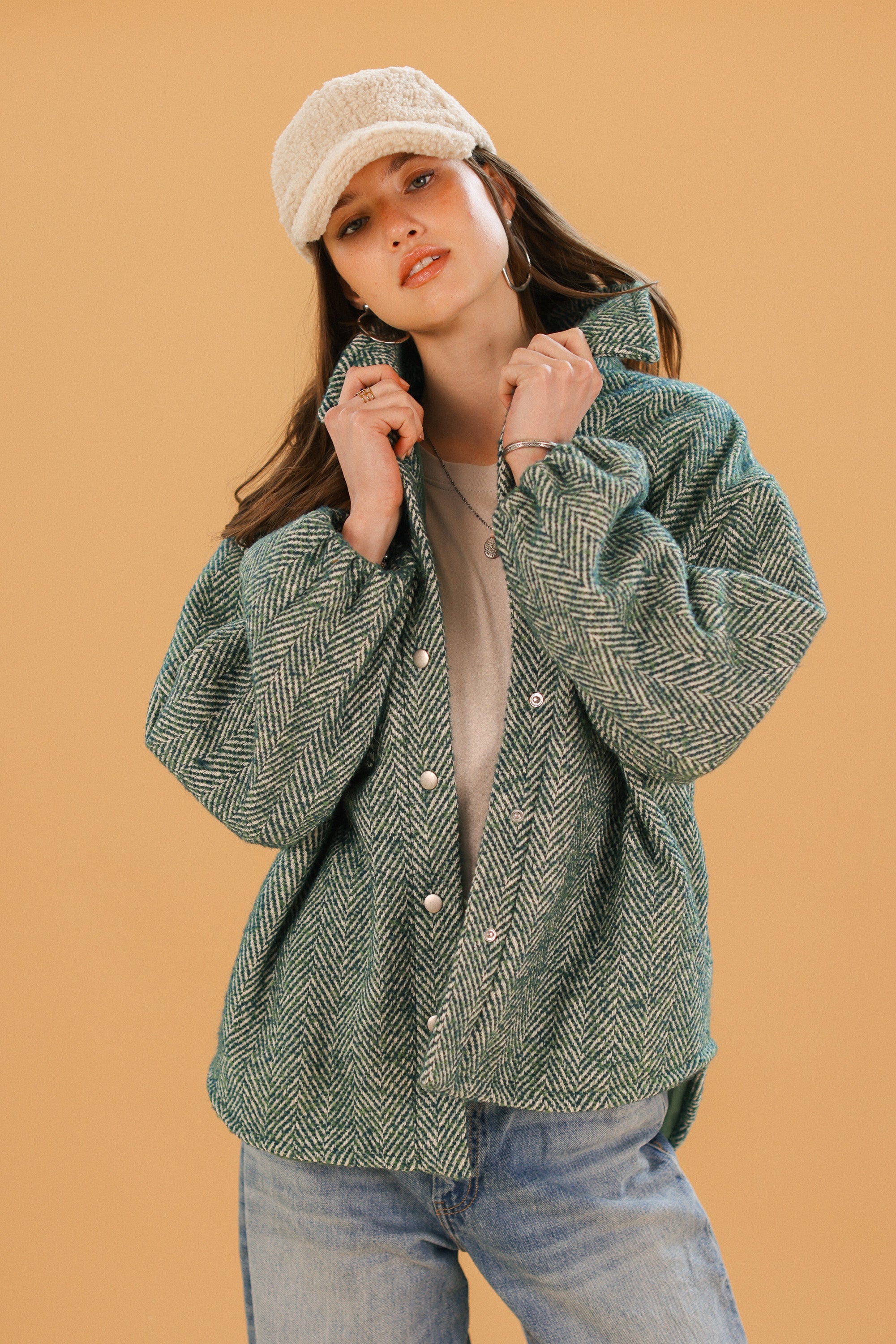 Jacket Kimi Sage Herringbone