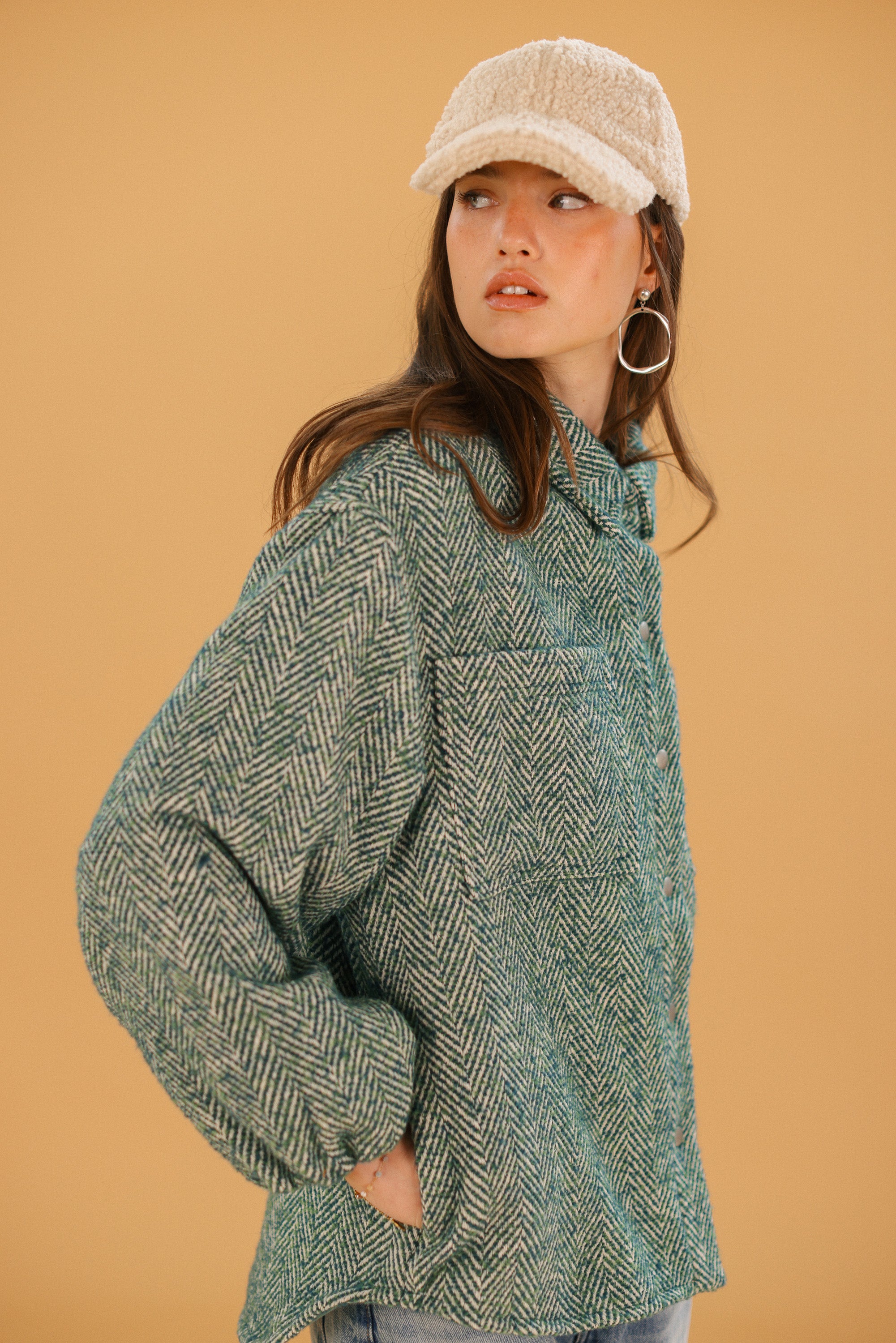 Jacket Kimi Sage Herringbone