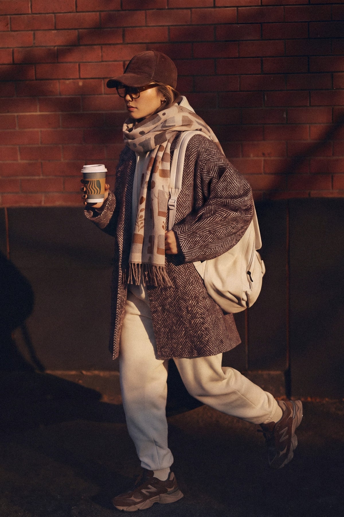 Coat Brinley Brown Herringbone