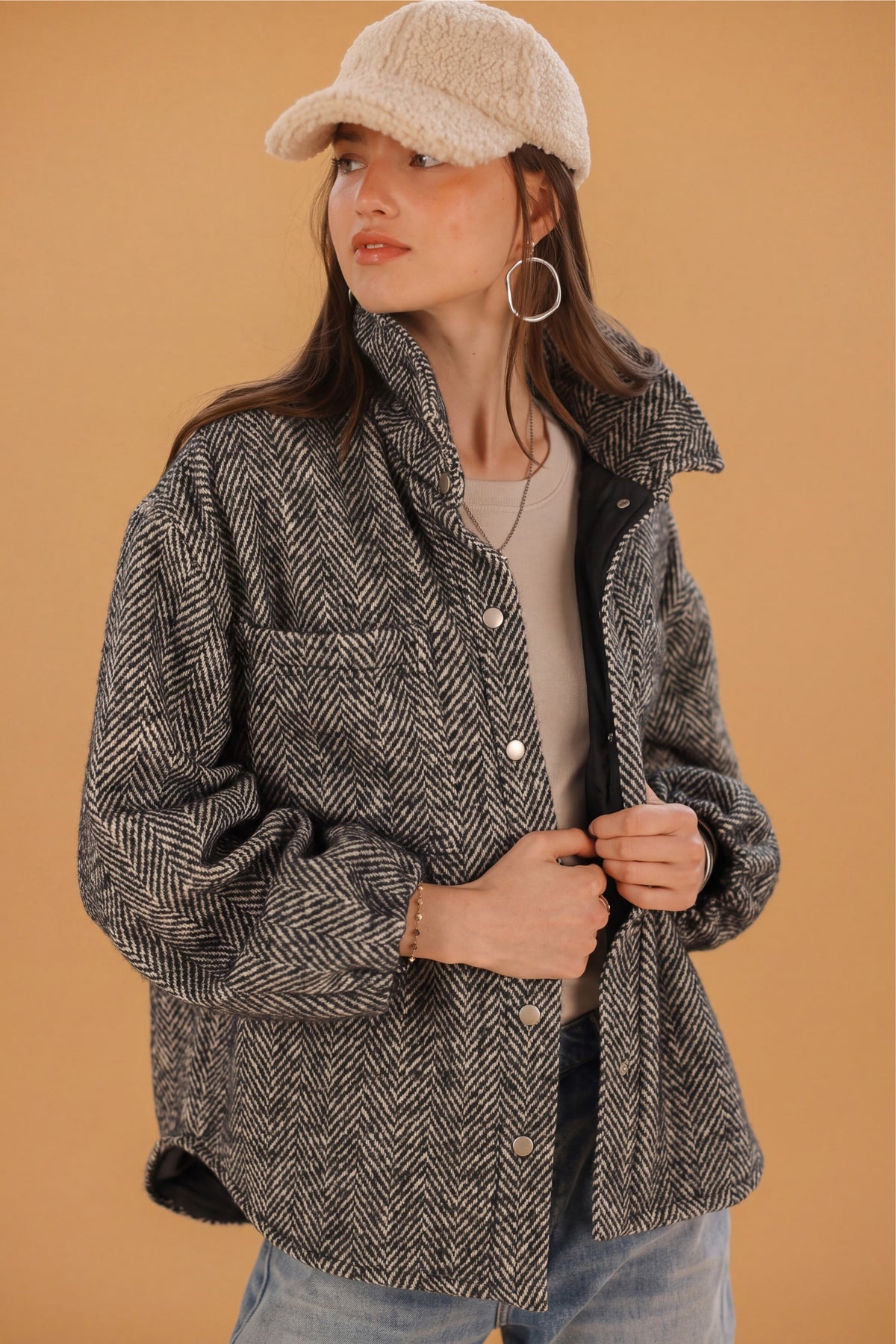 Jacket Kimi Grey Herringbone