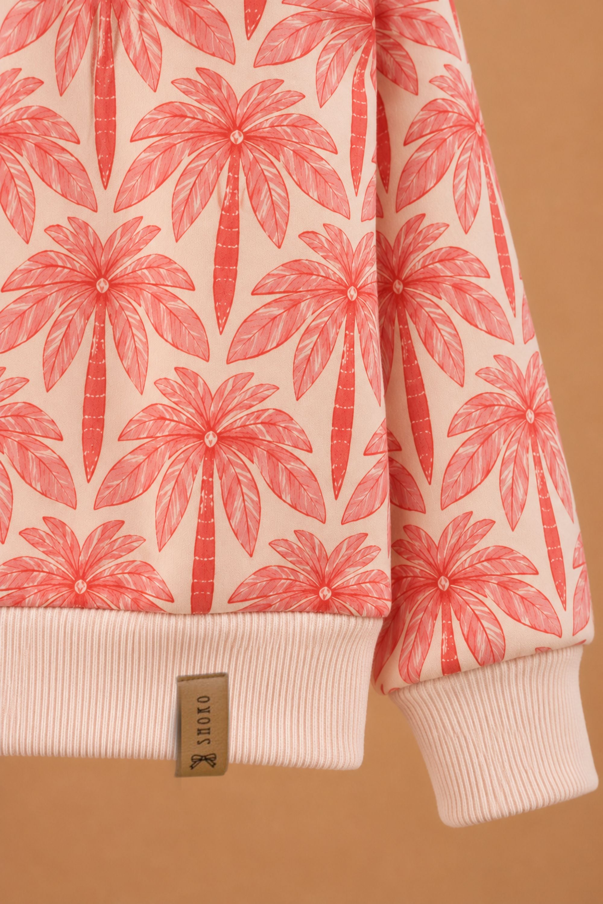 Kids Hoodie Leyla Cream Rose Palms