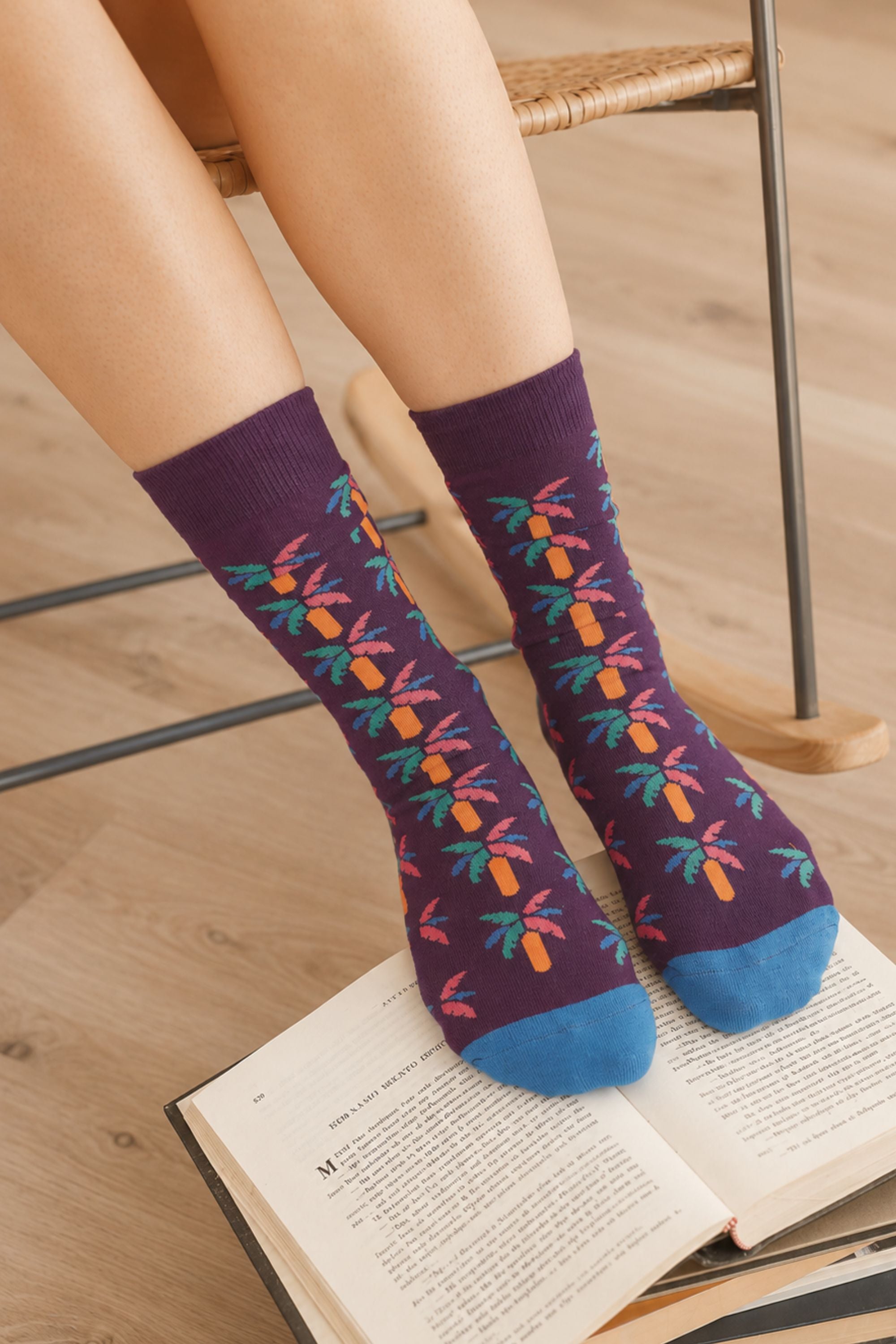Socks Palms Purple