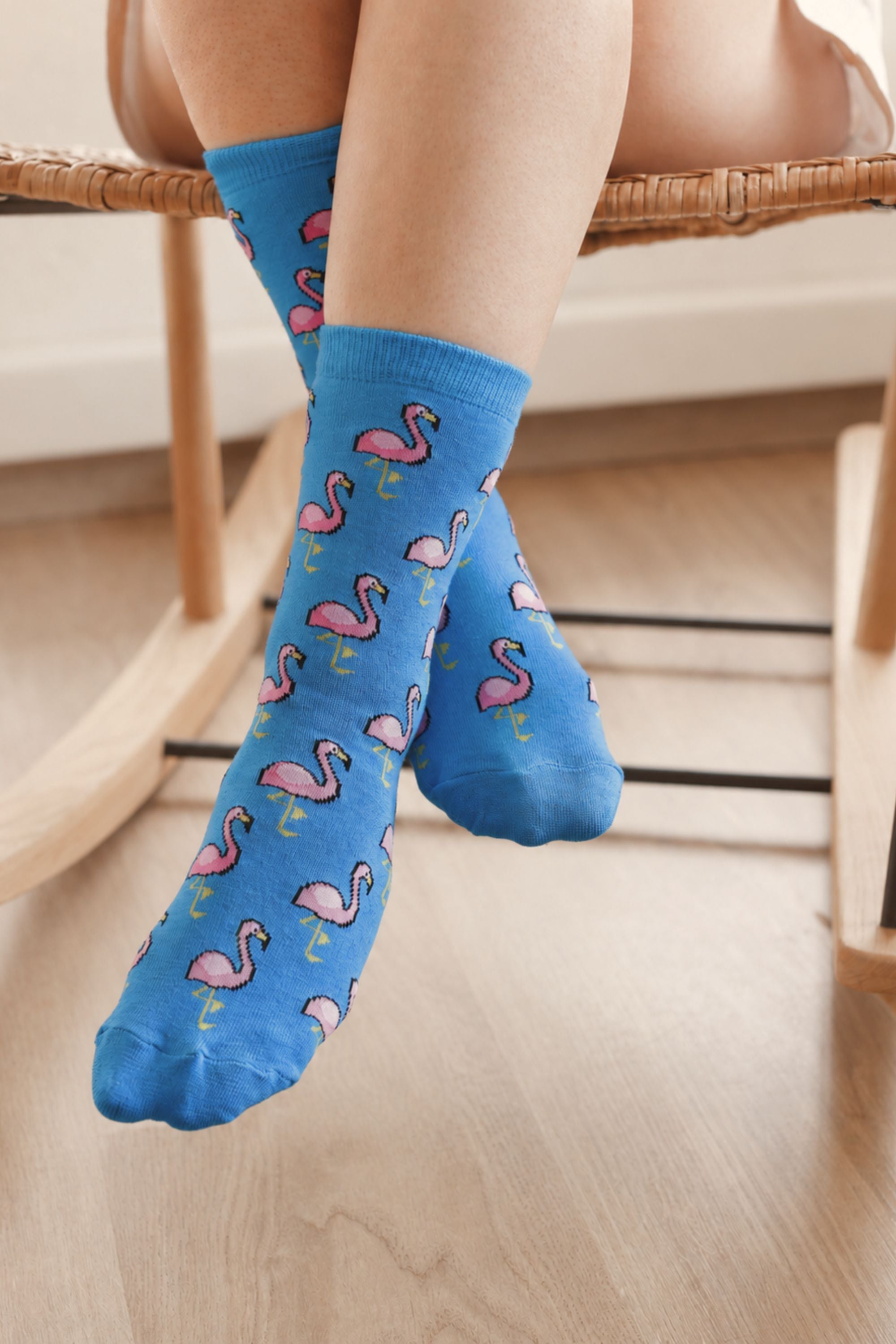 Socks Flamingos Blue