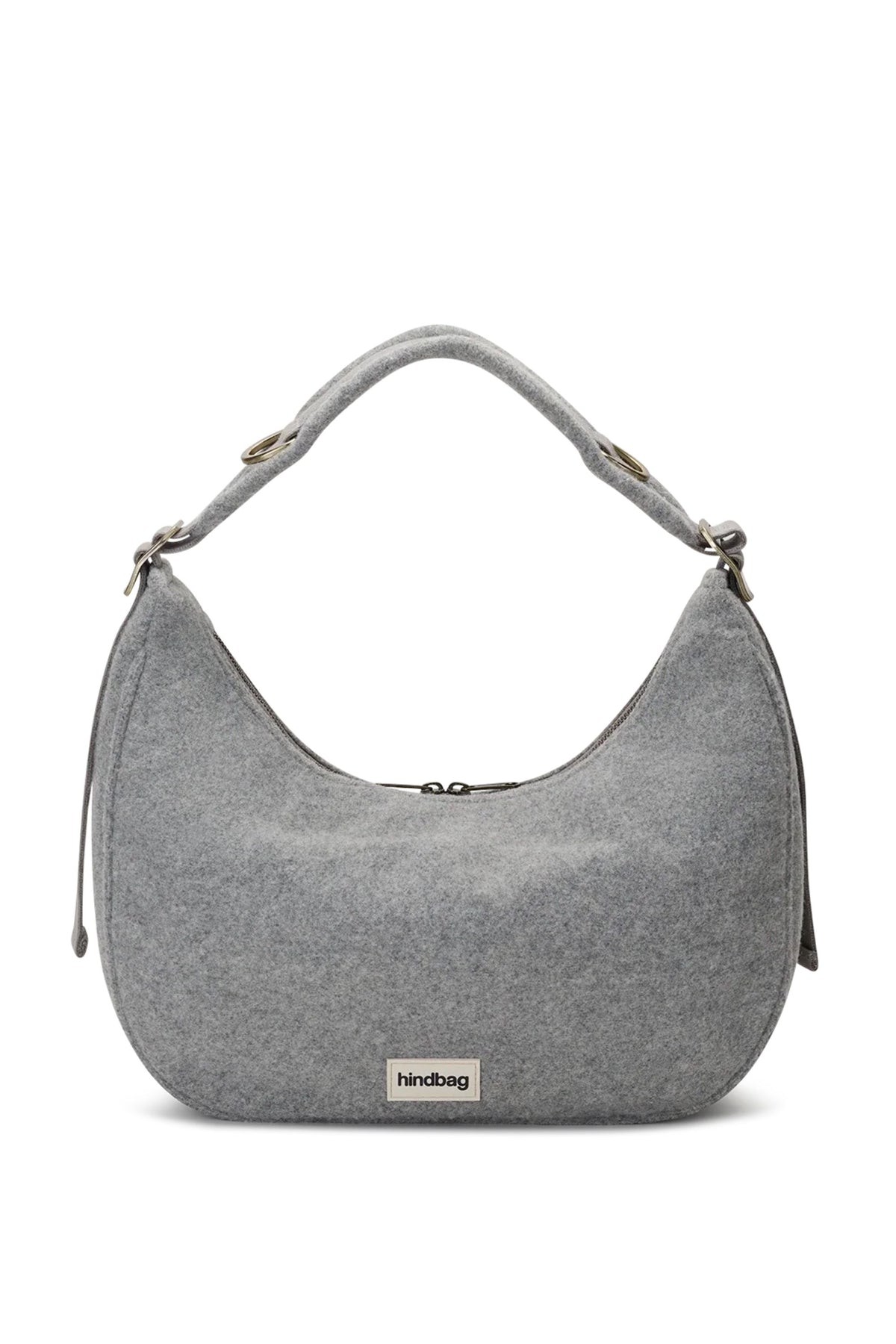 Hobo Bag Bianca Grey Wool Effect