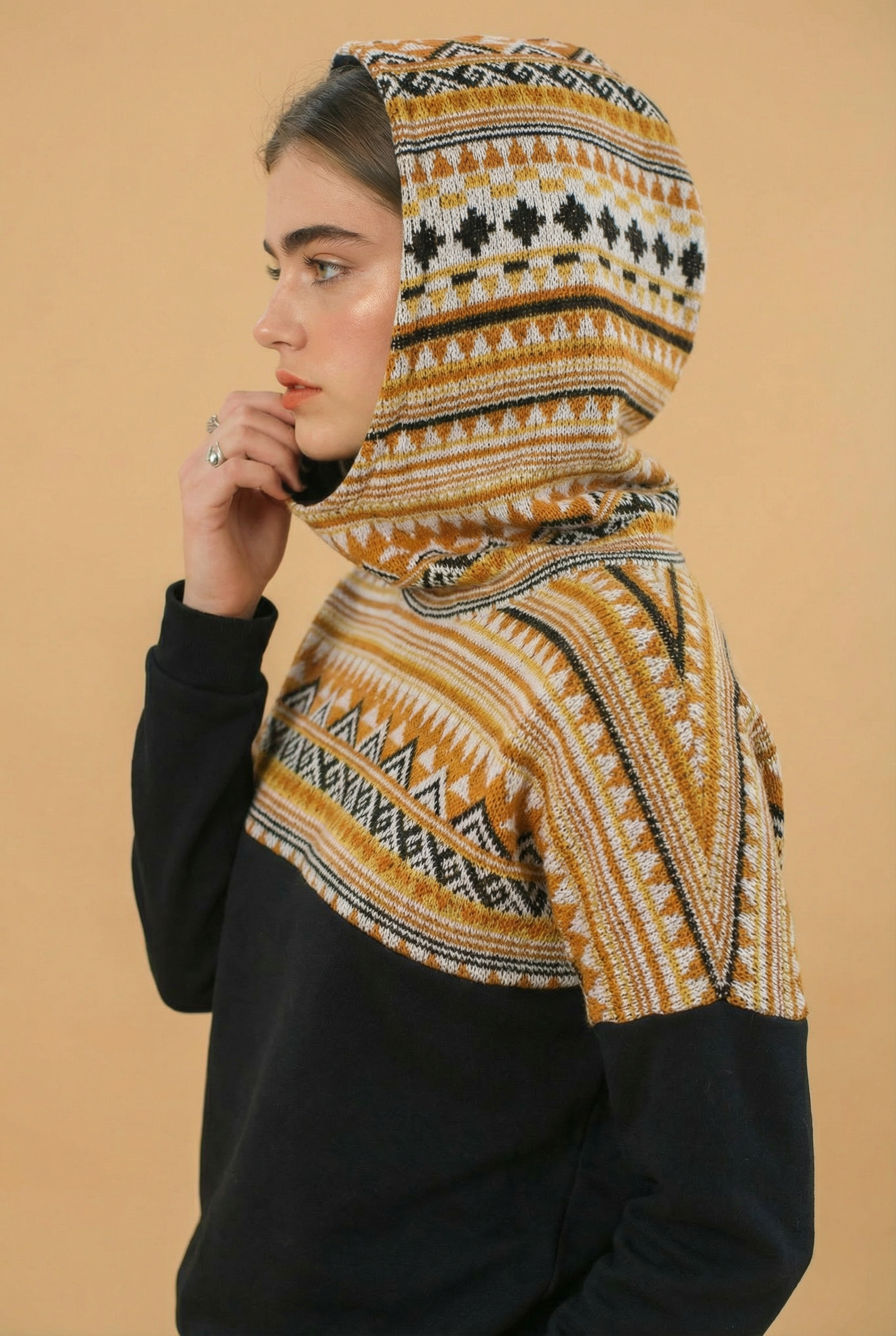 Hoodie to go Schwarz Peruvian