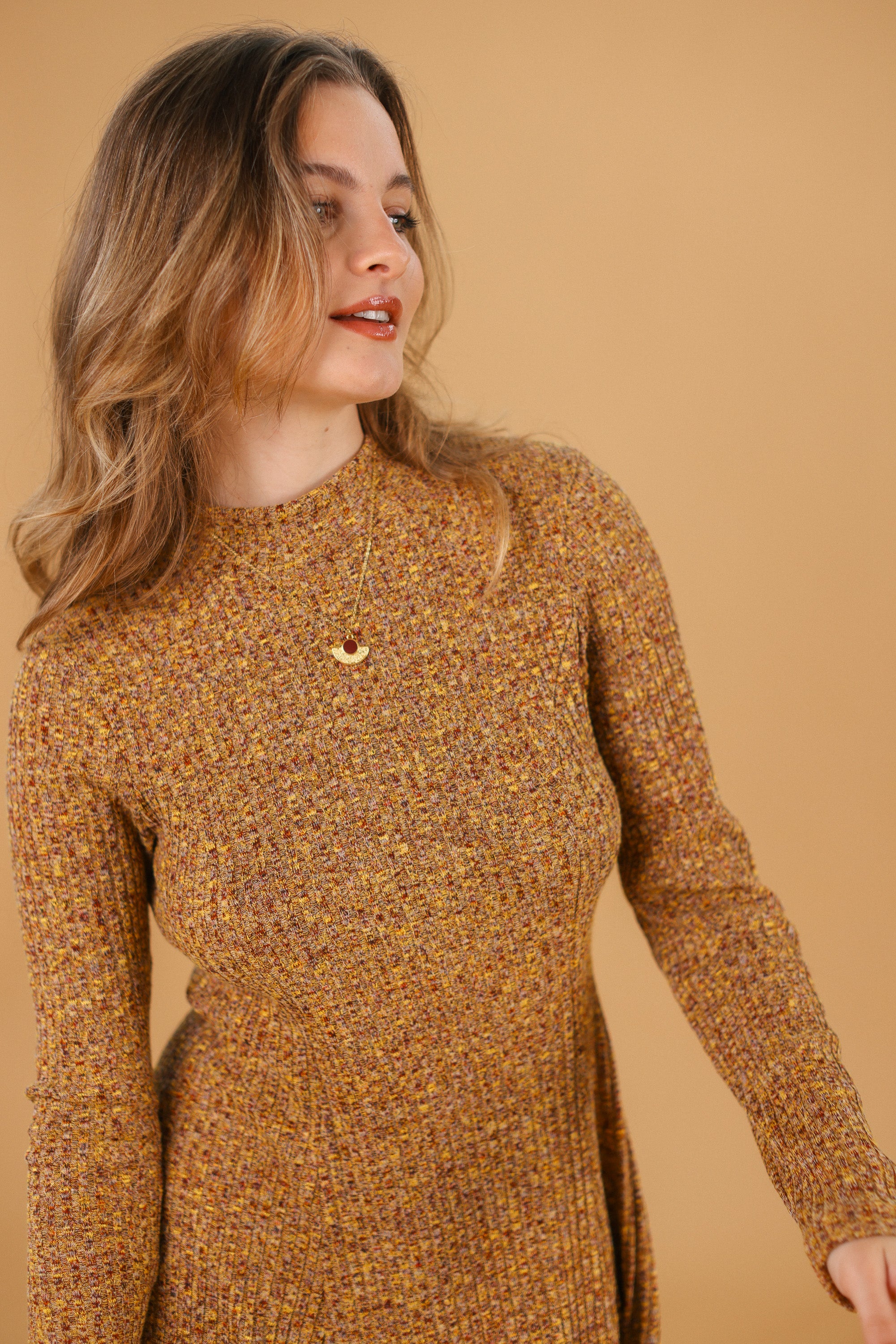 Dress Janette Mustard Melange