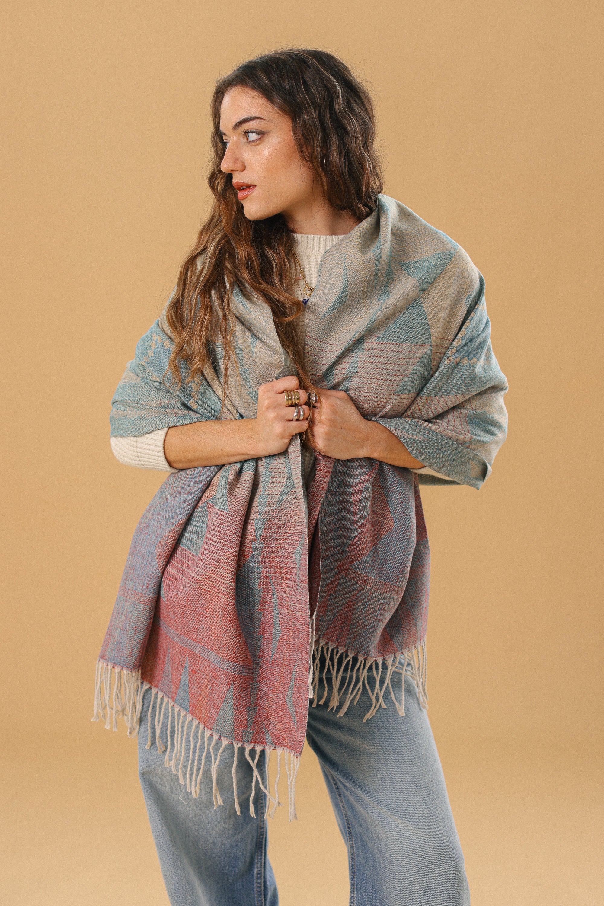 Scarf Auravine Red Lime