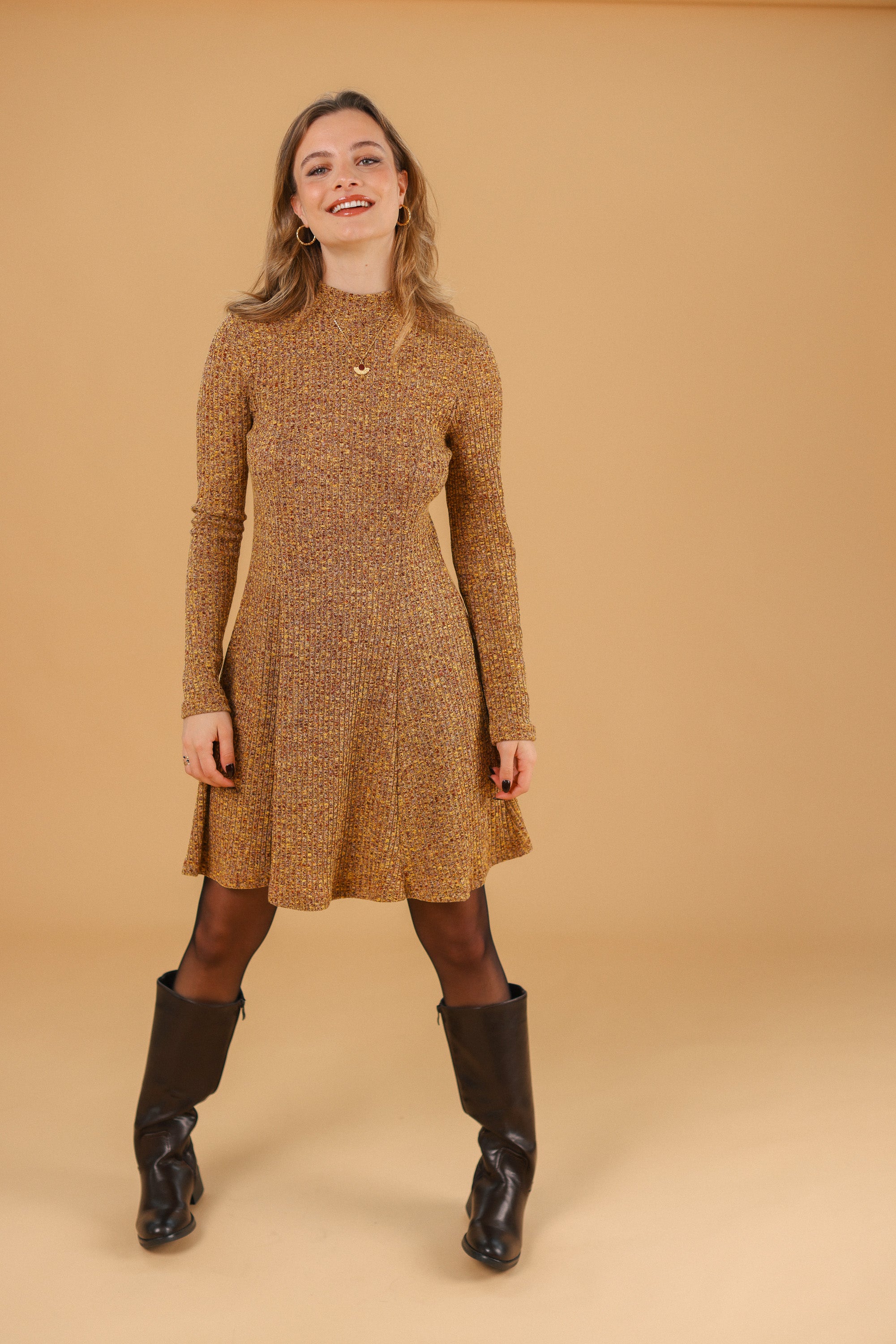 Dress Janette Mustard Melange