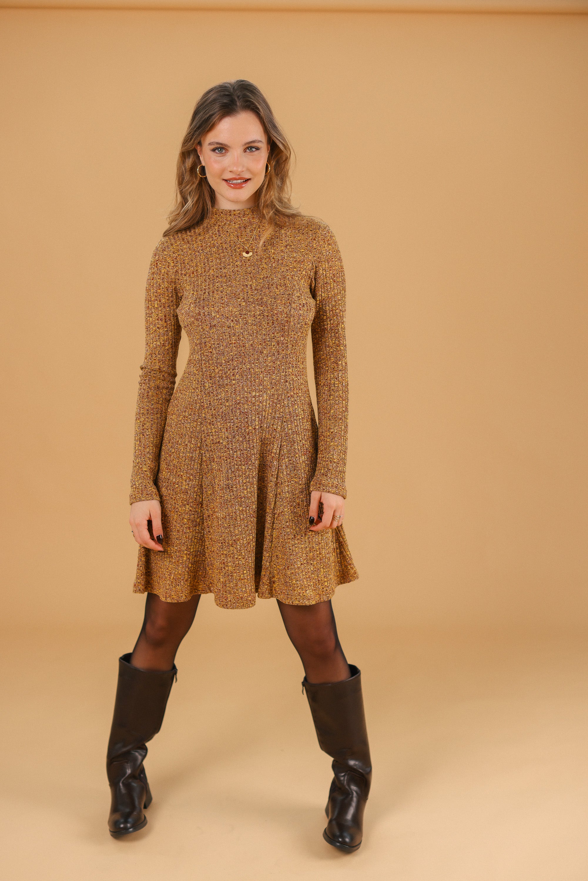 Dress Janette Mustard Melange