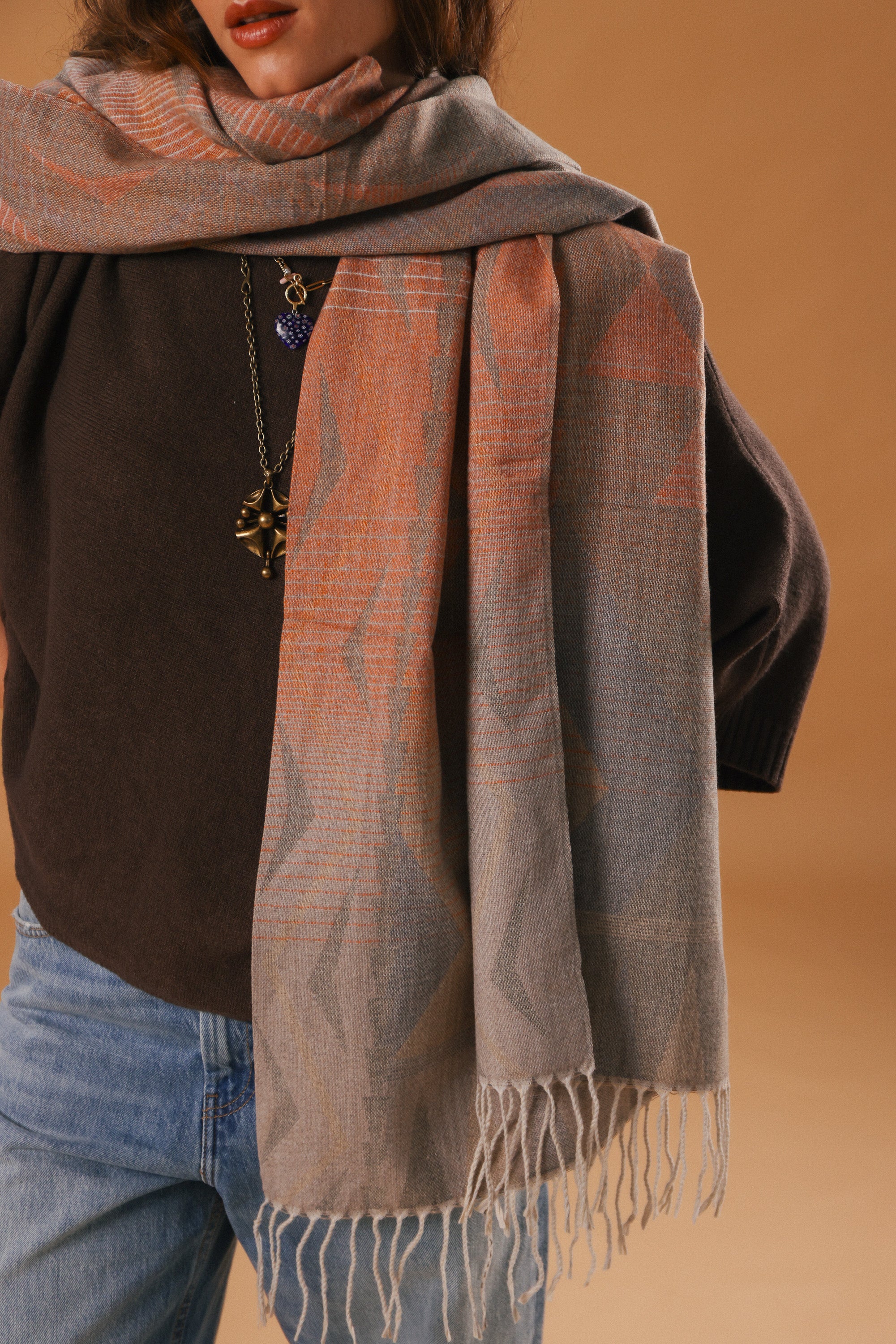 Scarf Auravine Orange Mocha