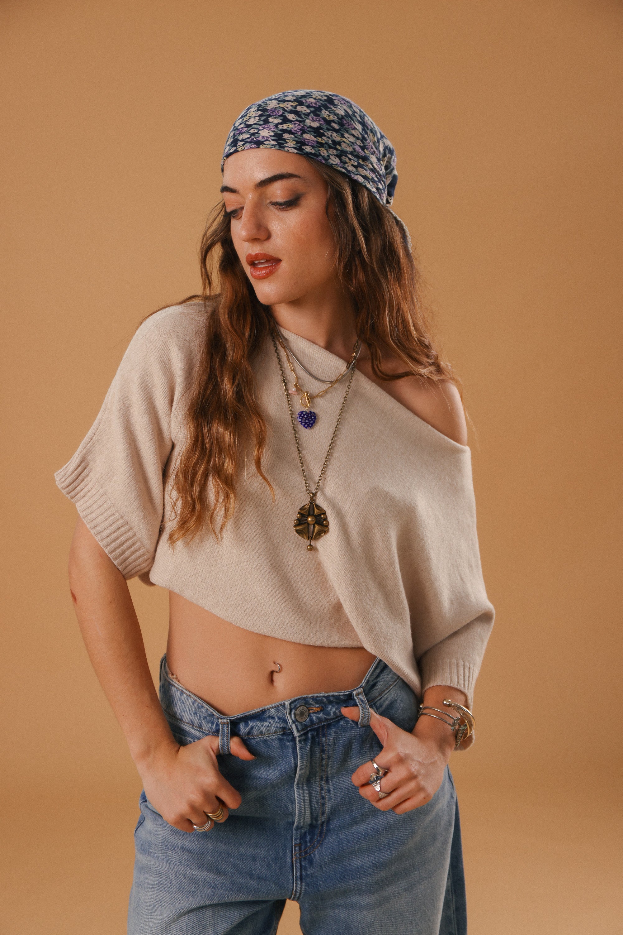 Shawl Whispering Lace Navy