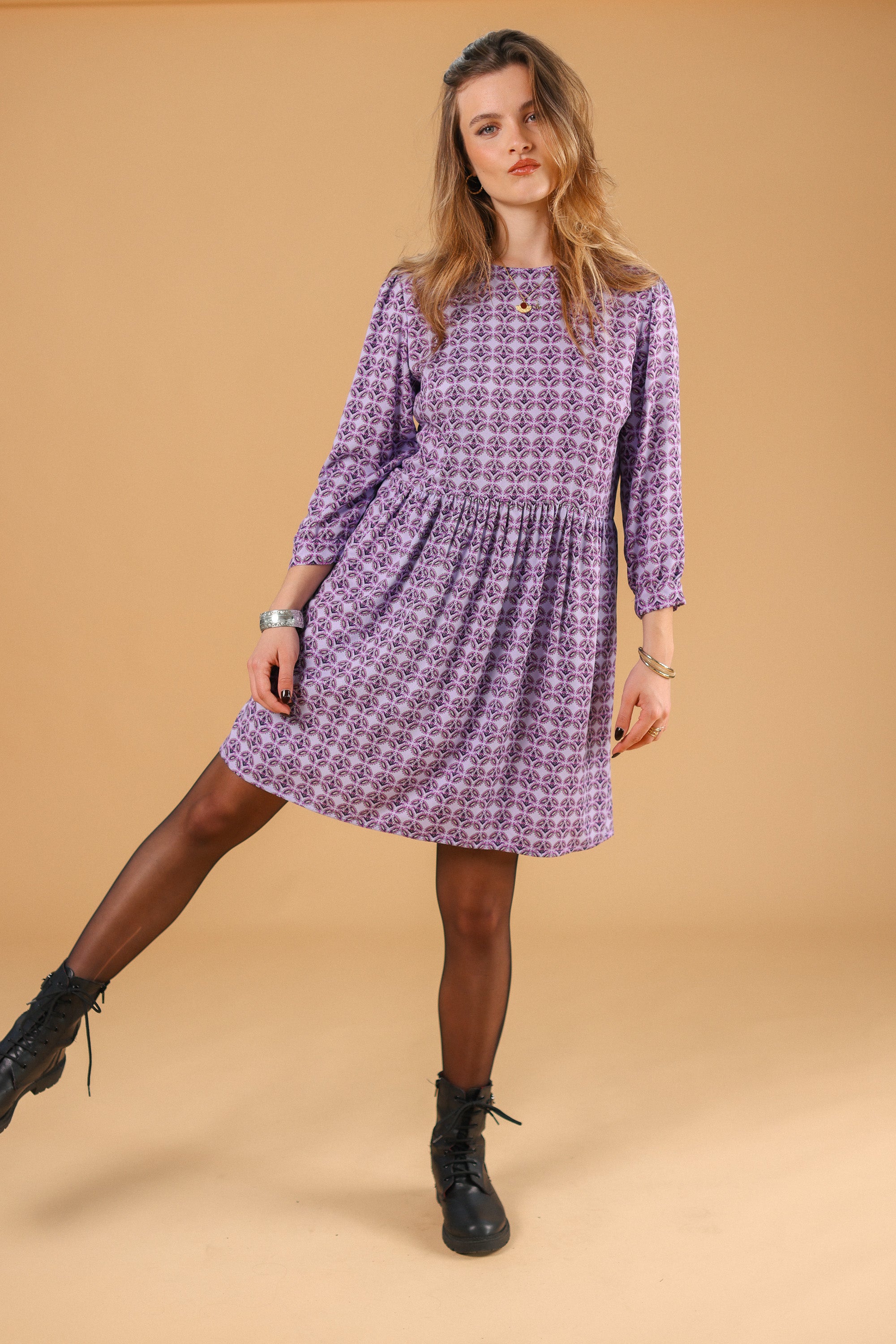 Dress Naria Lilac Tiles