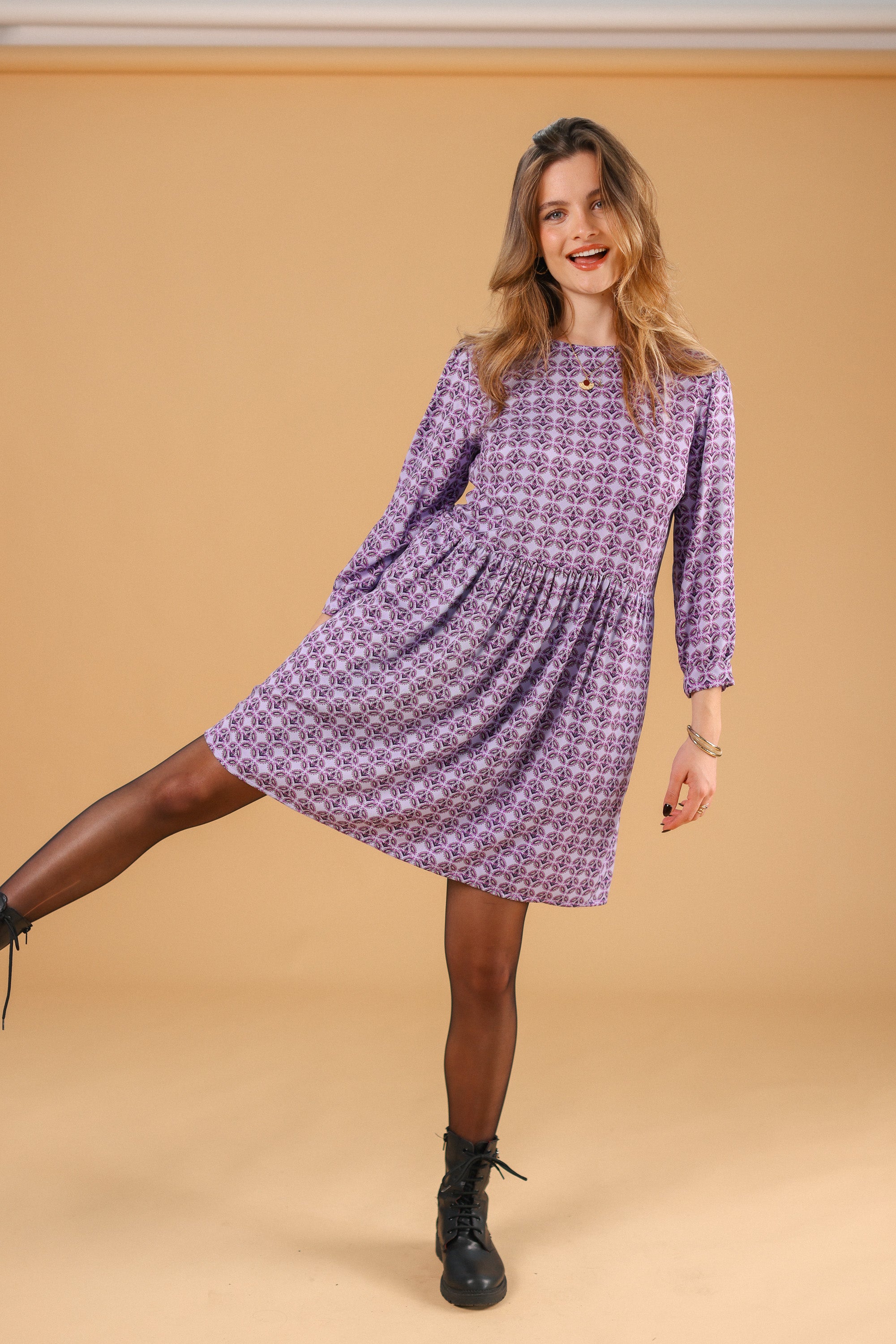 Dress Naria Lilac Tiles