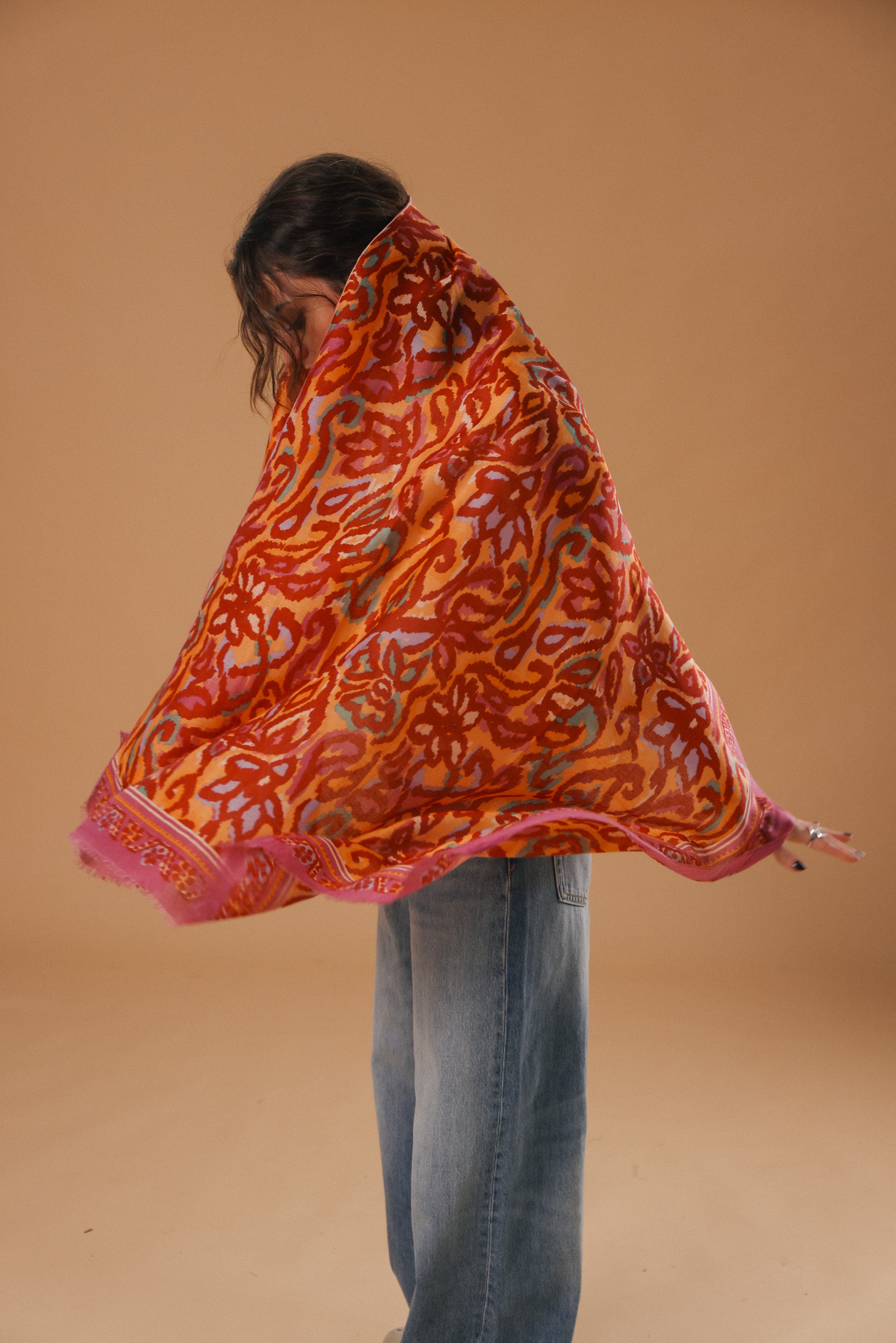 Shawl Kaleido Orange