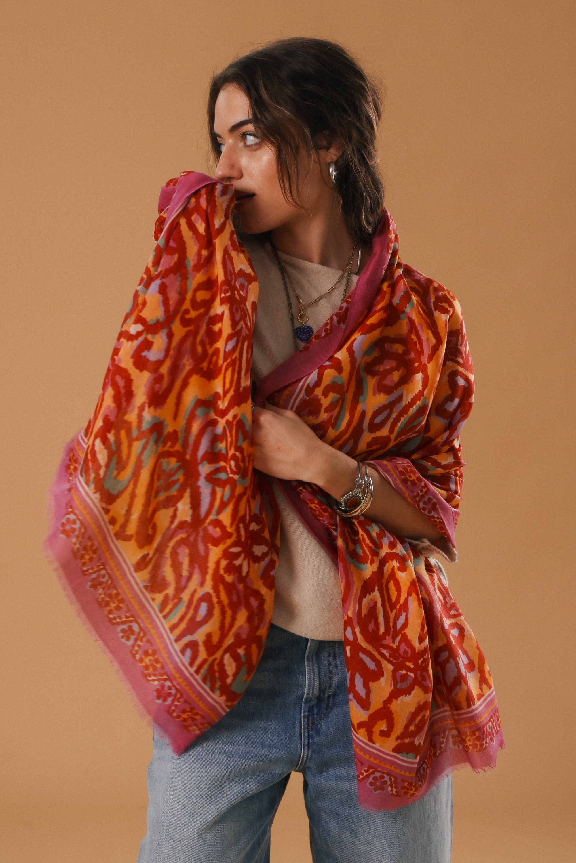 Shawl Kaleido Orange