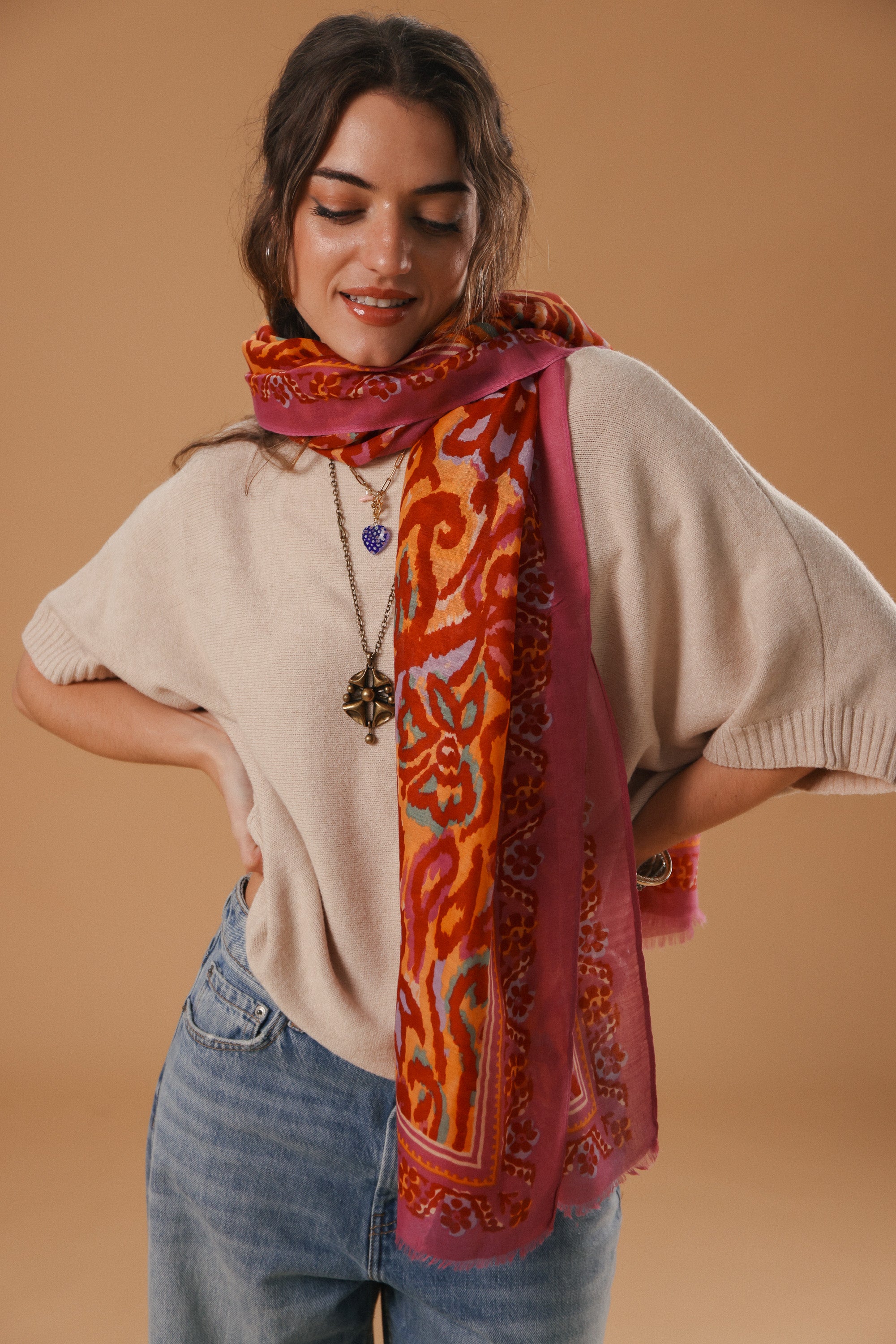 Shawl Kaleido Orange