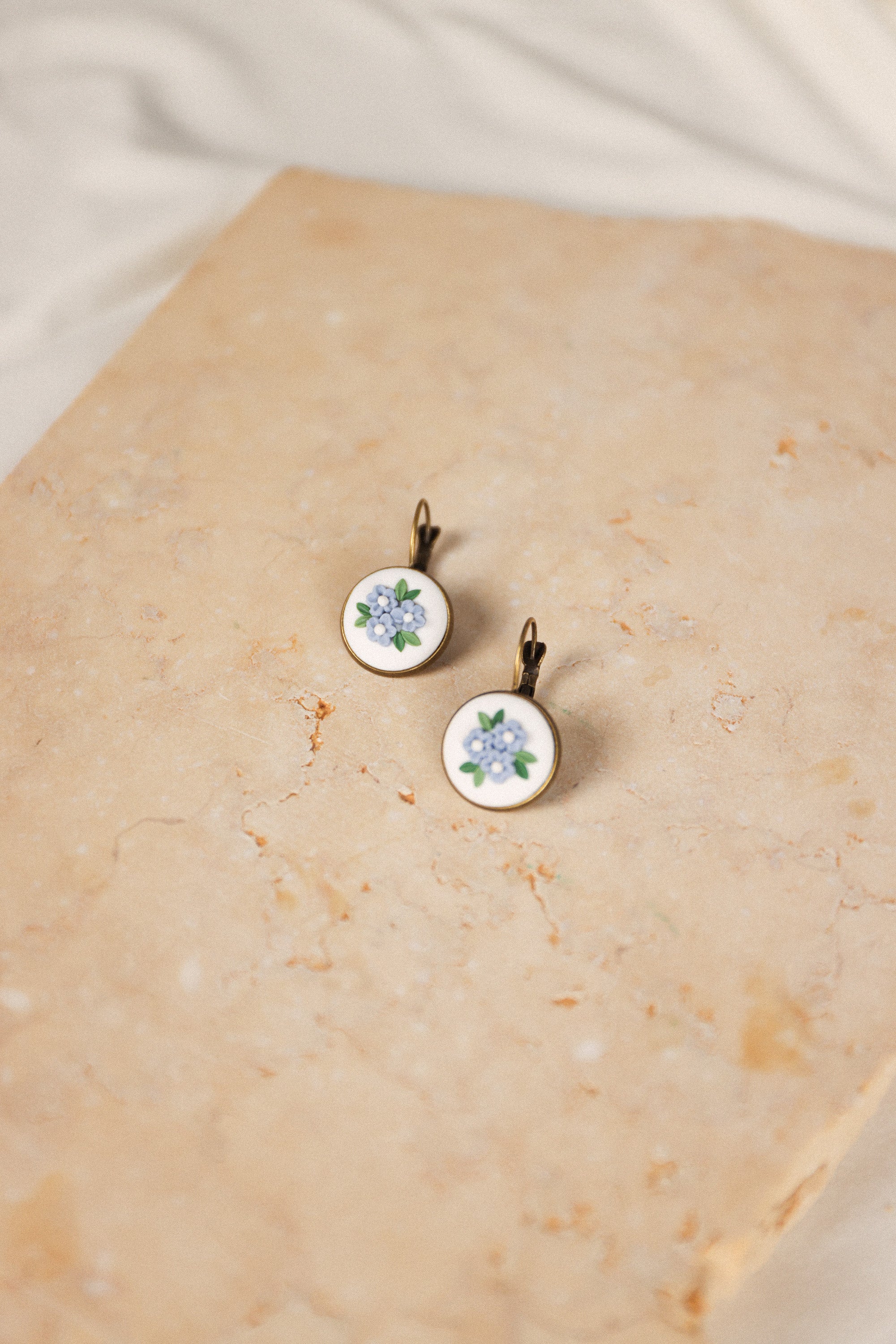 Earrings Blossoms Light Blue
