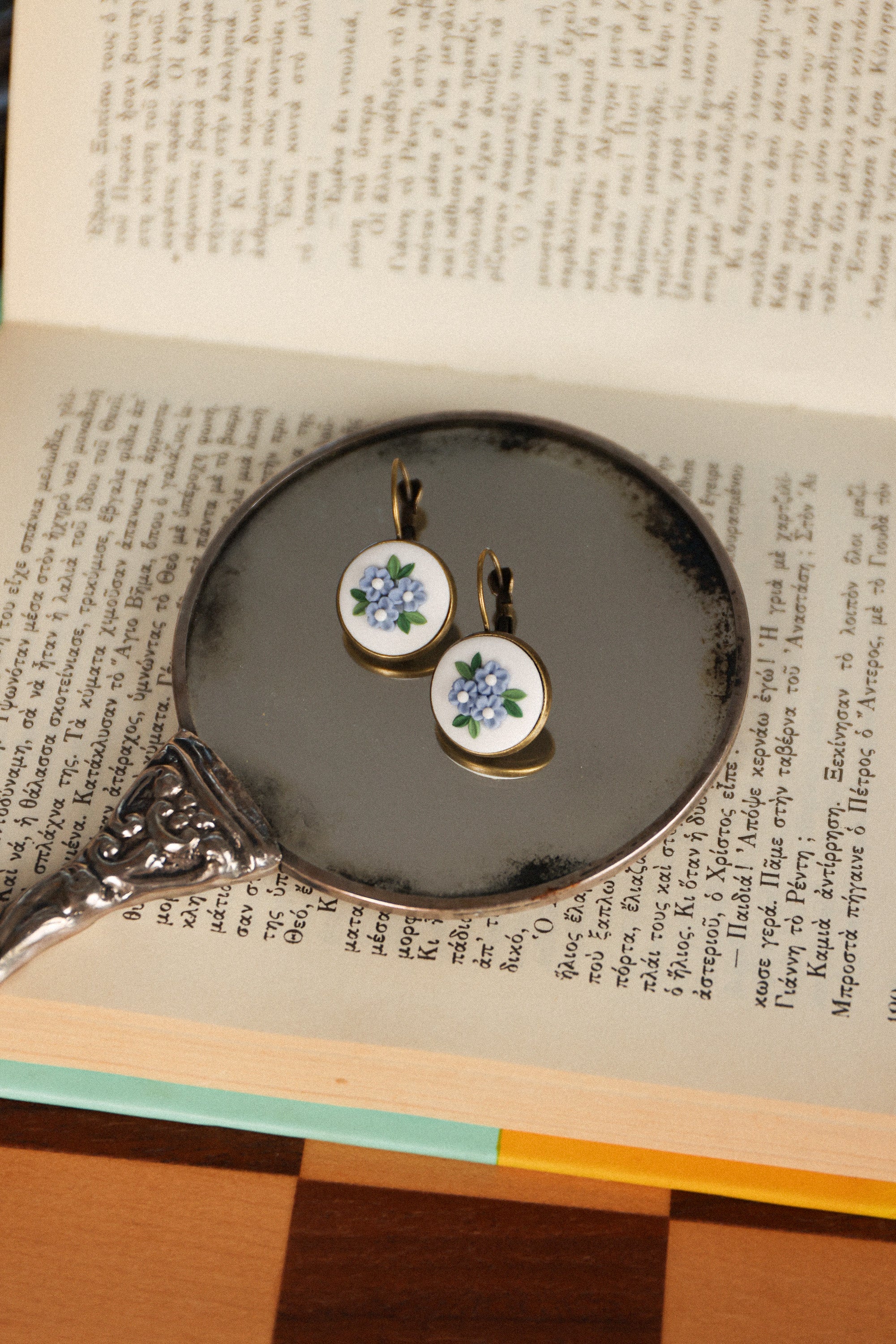 Earrings Blossoms Light Blue