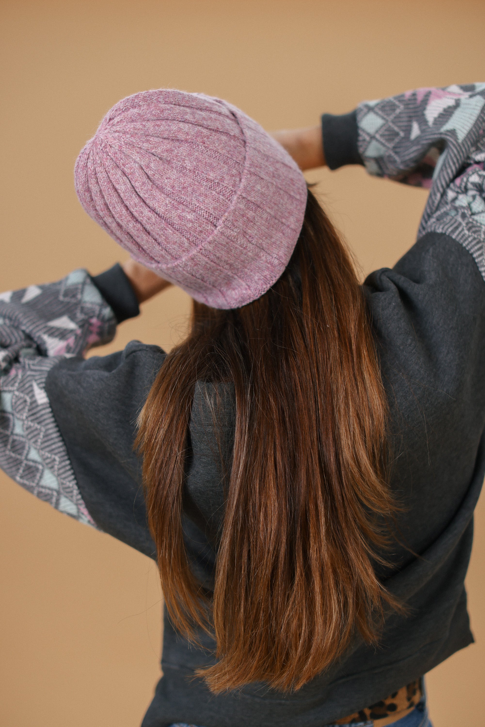 Beanie Cozy Knit Pink
