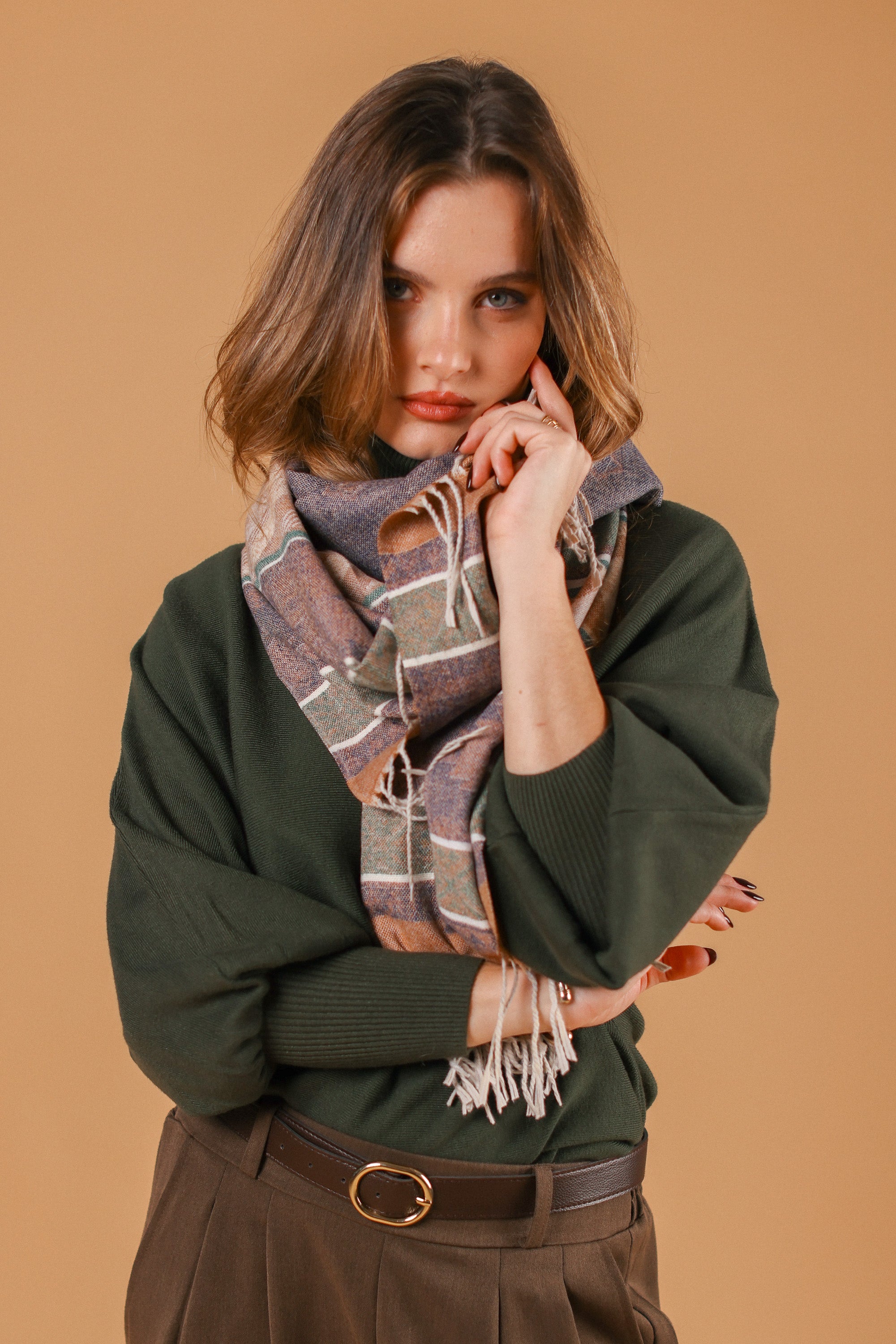 Scarf Zelia Brown Green