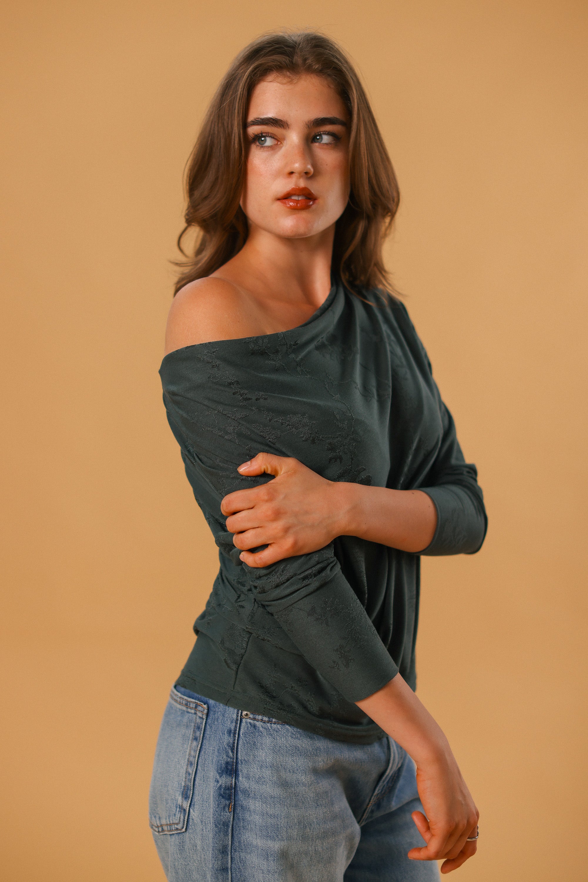 Top Anya Dusty Petrol