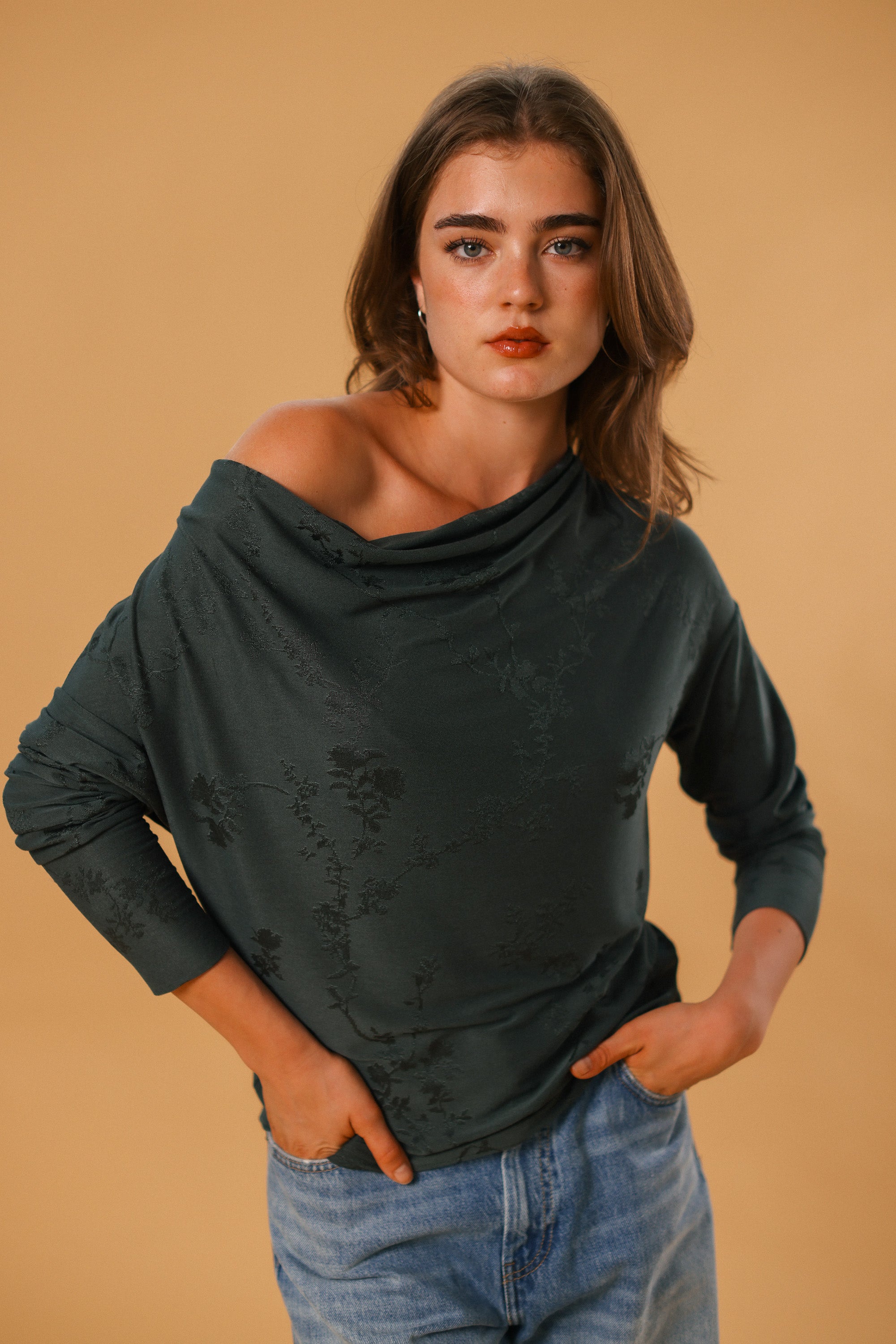 Top Anya Dusty Petrol