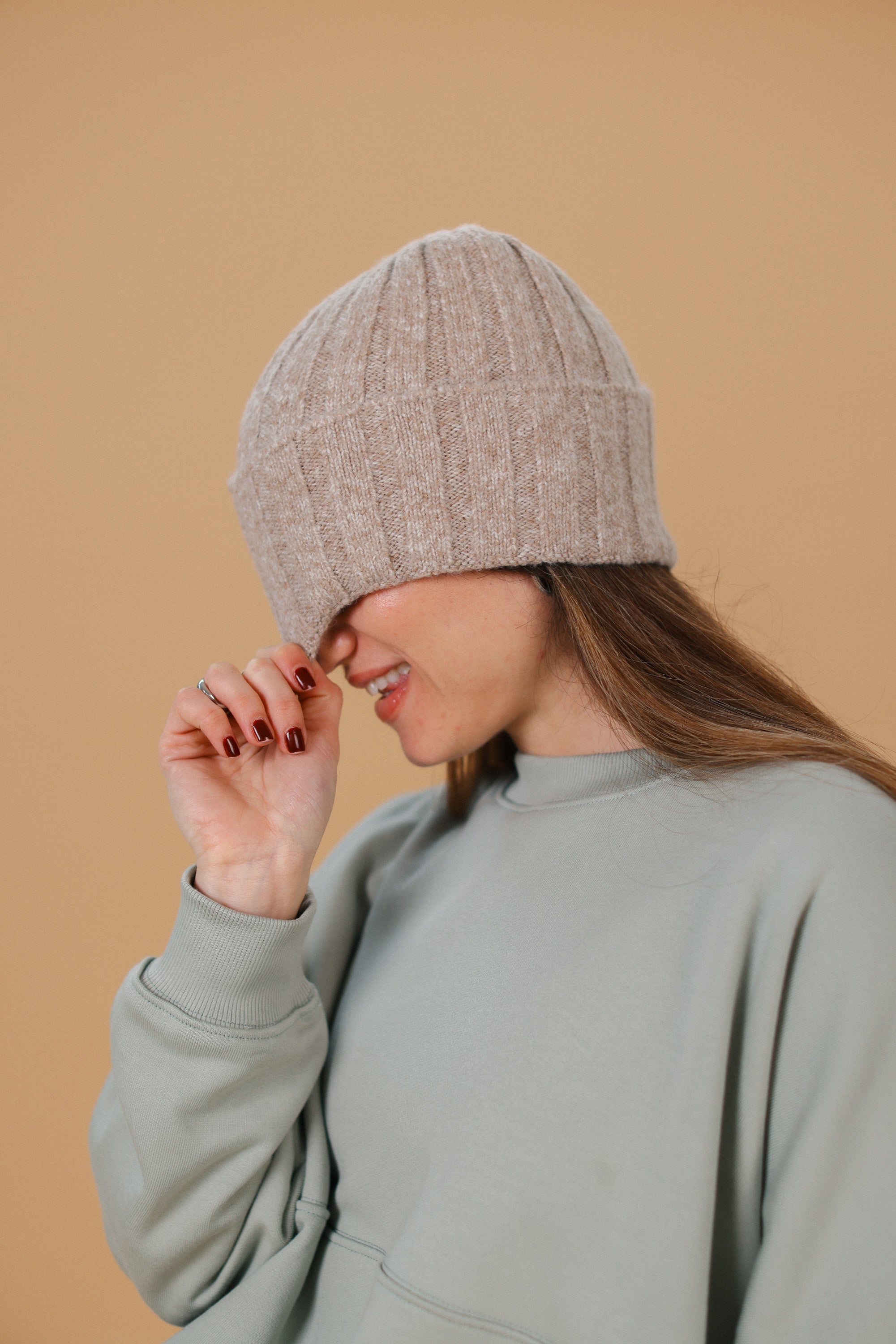 Beanie Cozy Knit Beige