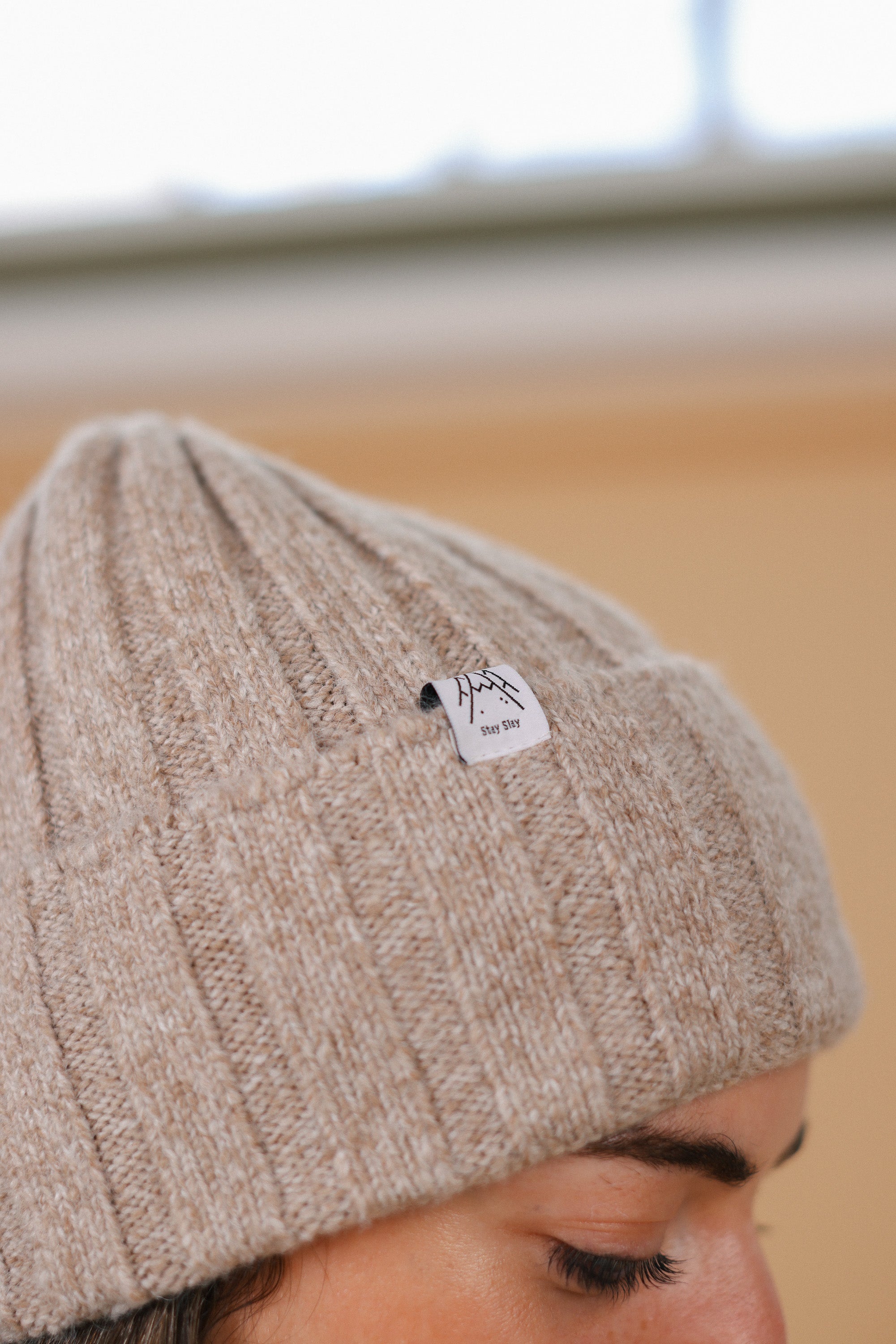 Beanie Cozy Knit Beige