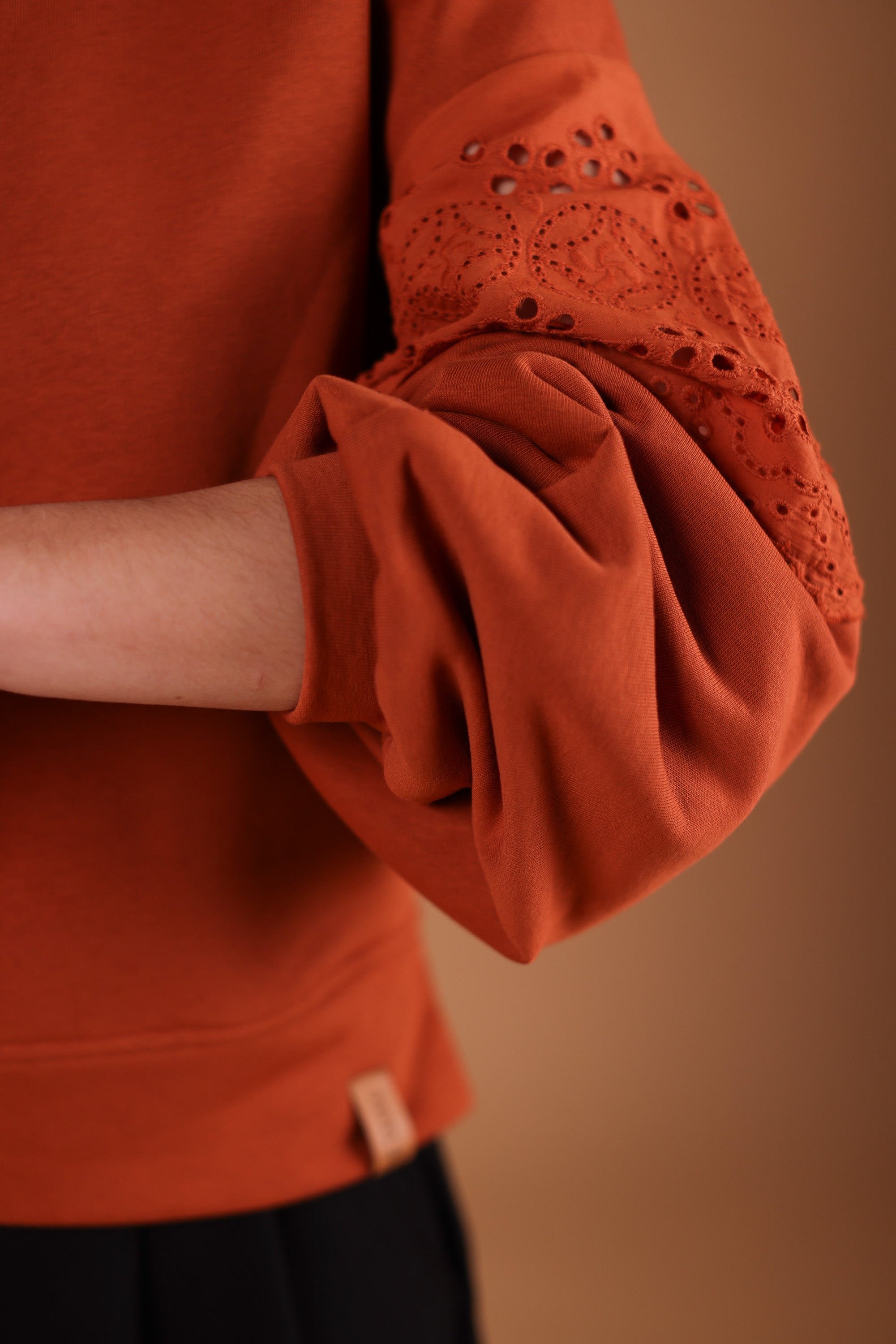 Sweater Caelia Terracotta Embroidered