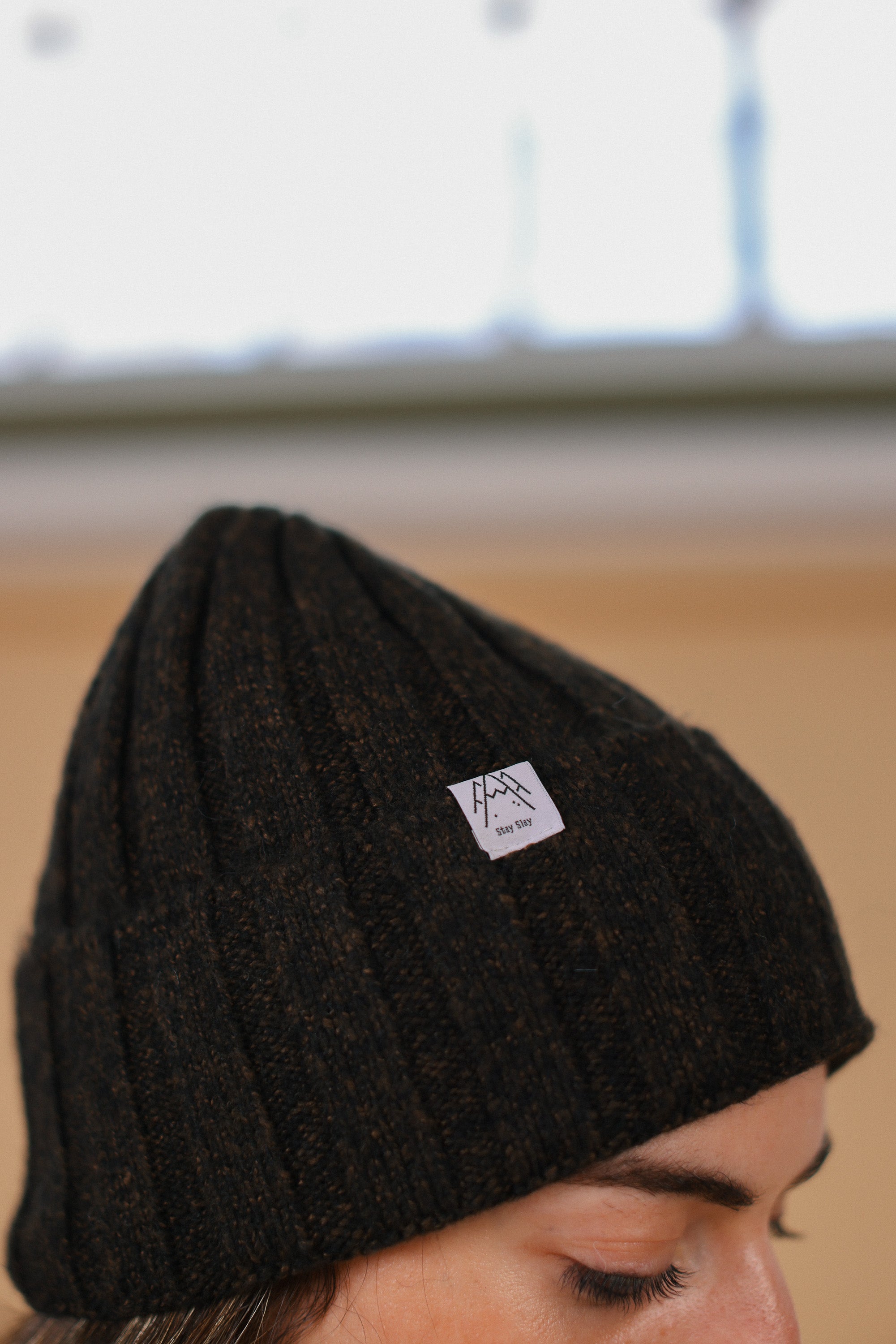 Beanie Cozy Knit Brown