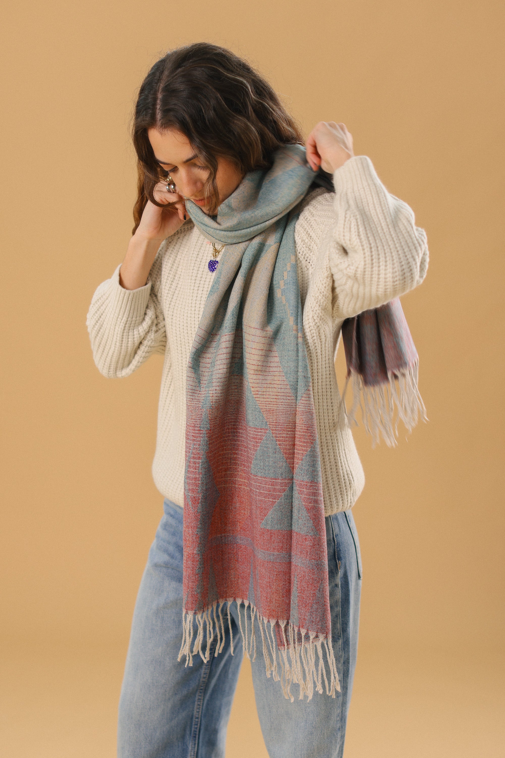 Scarf Auravine Red Lime