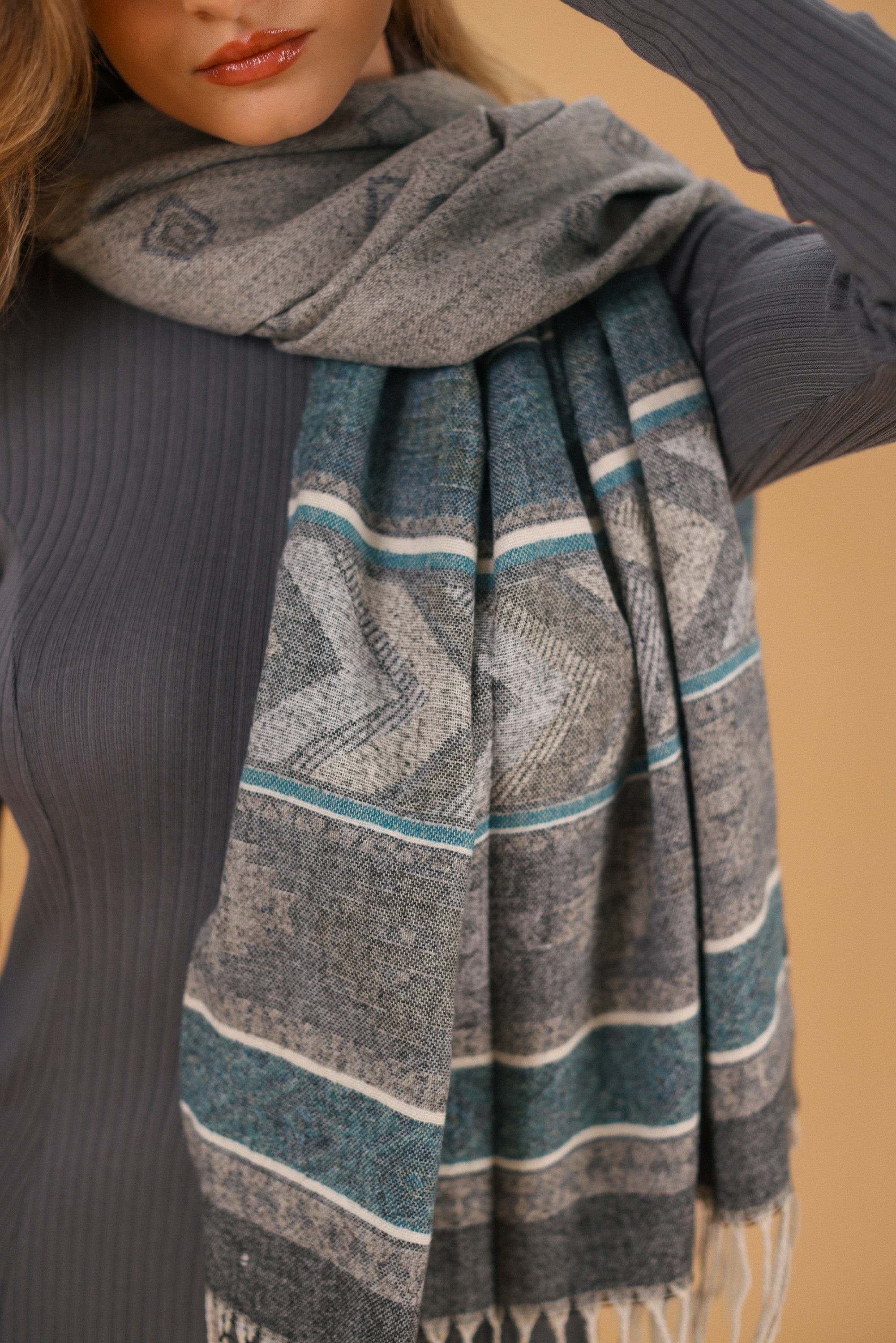 Scarf Zelia Petrol Grey