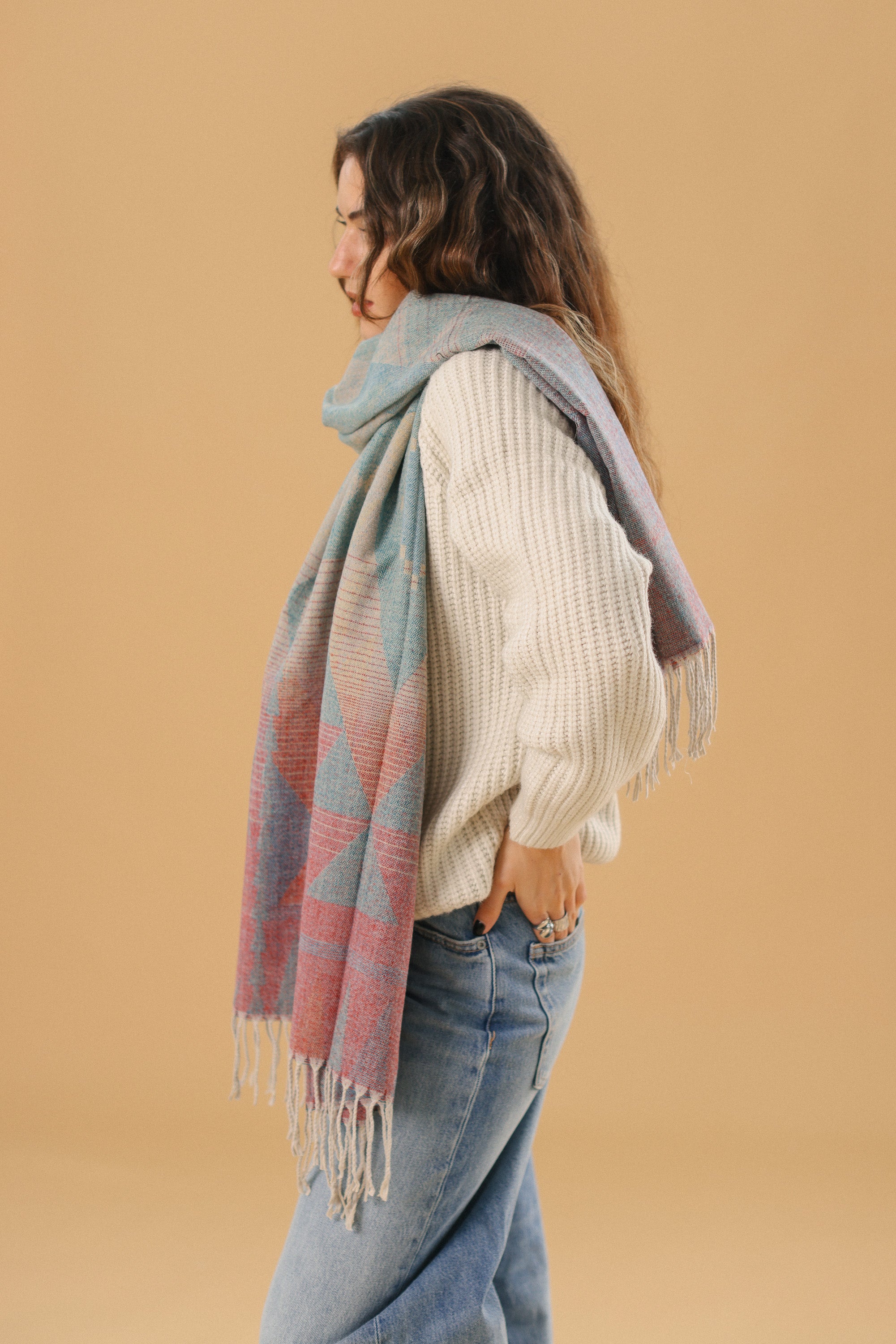 Scarf Auravine Red Lime