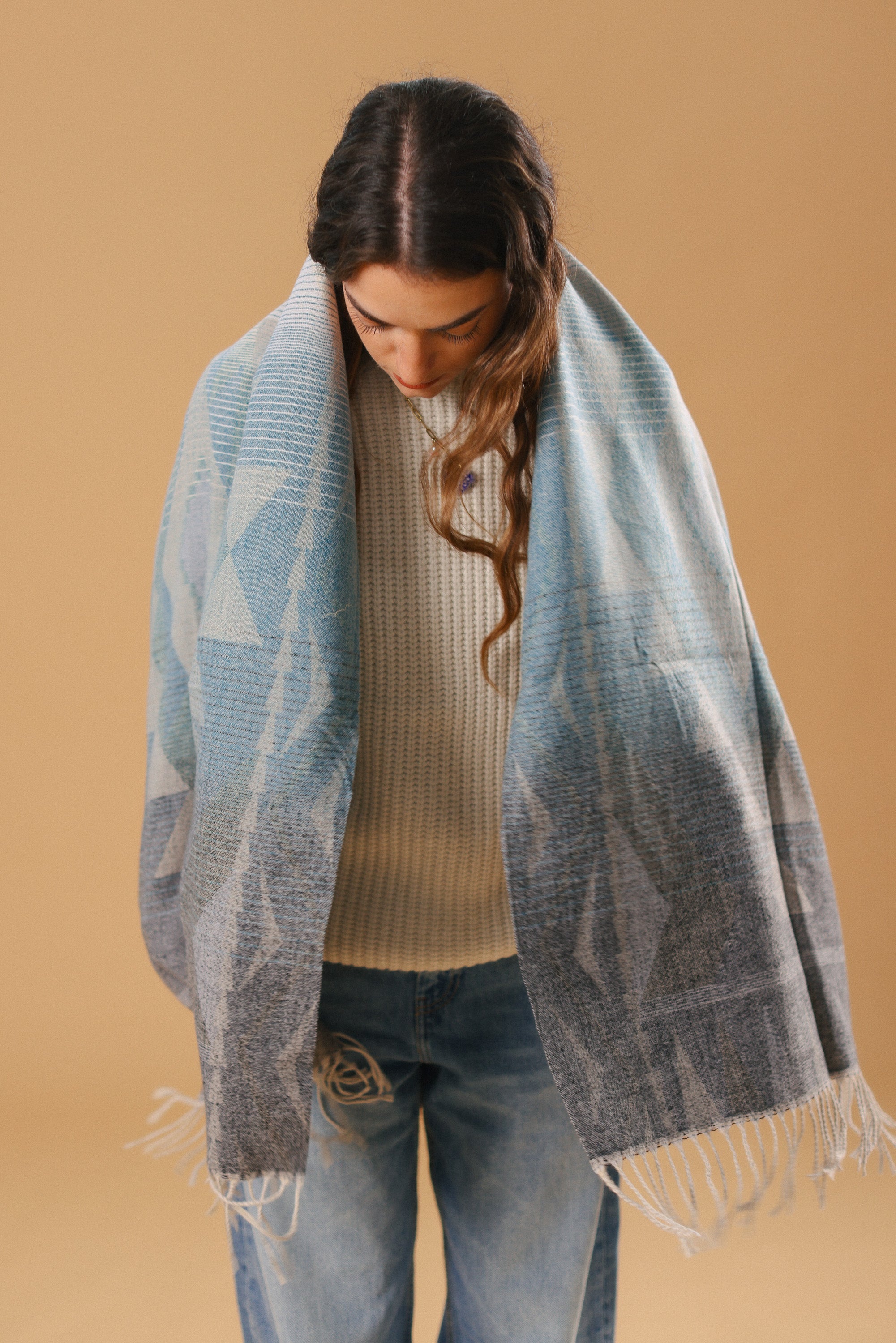 Scarf Auravine Petrol Grey