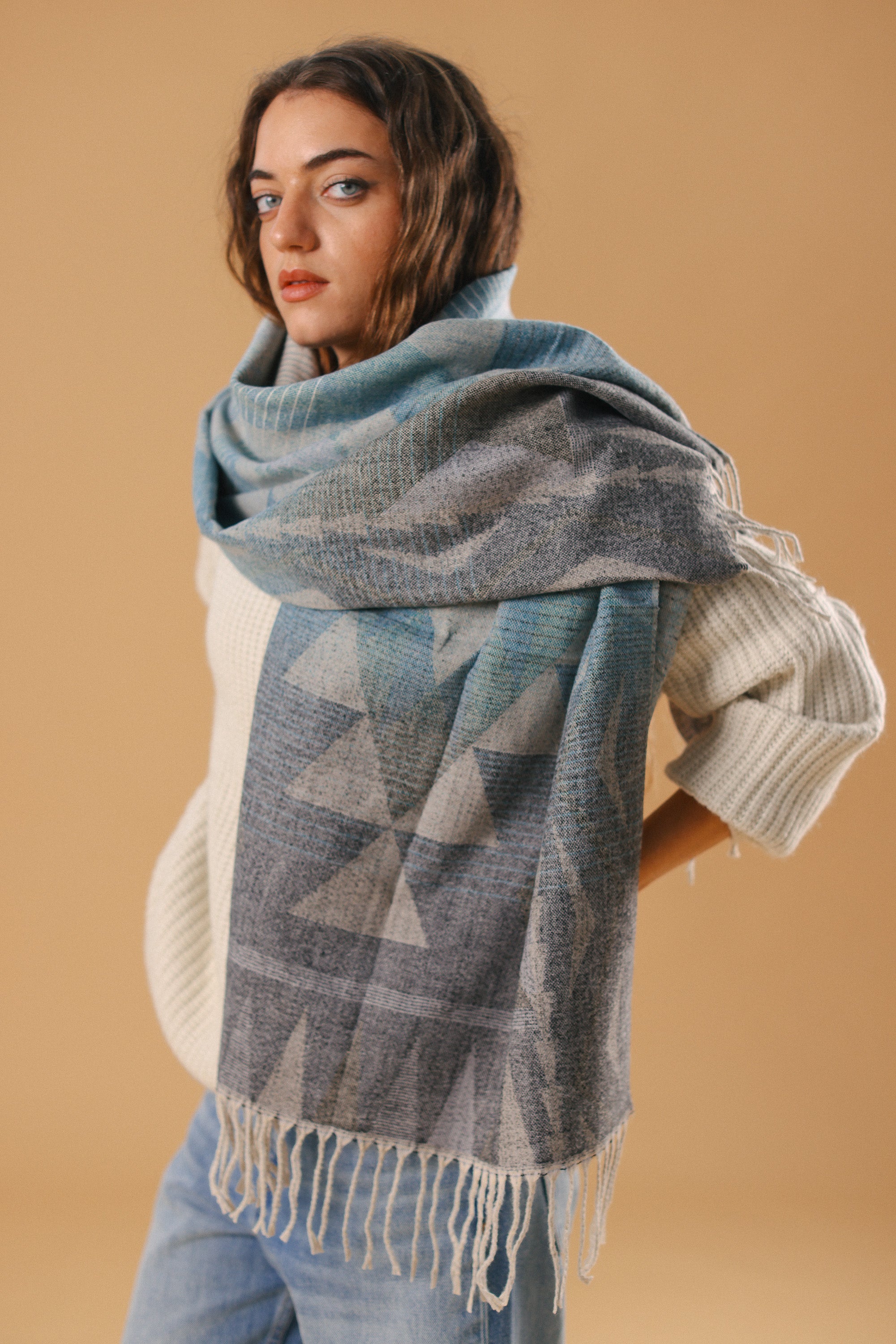 Scarf Auravine Petrol Grey