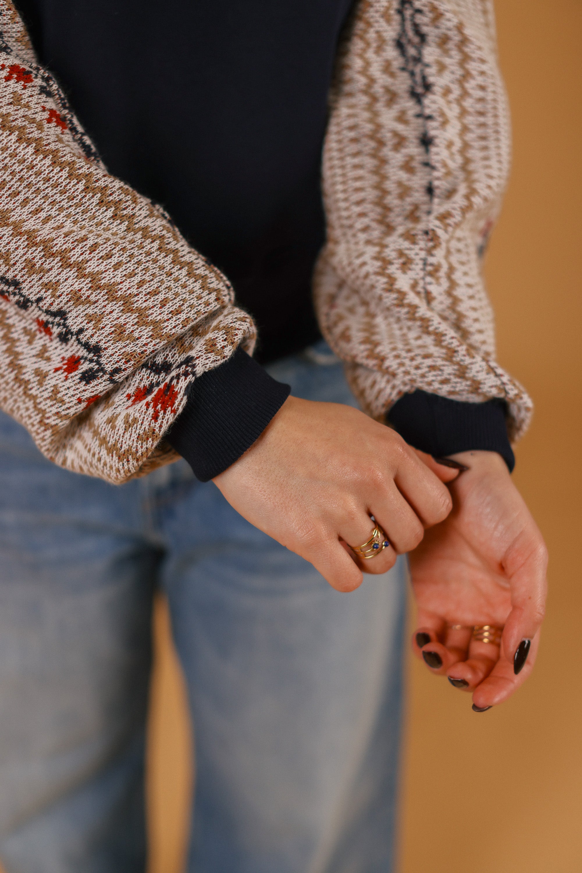 Sweater Caelia blue folk