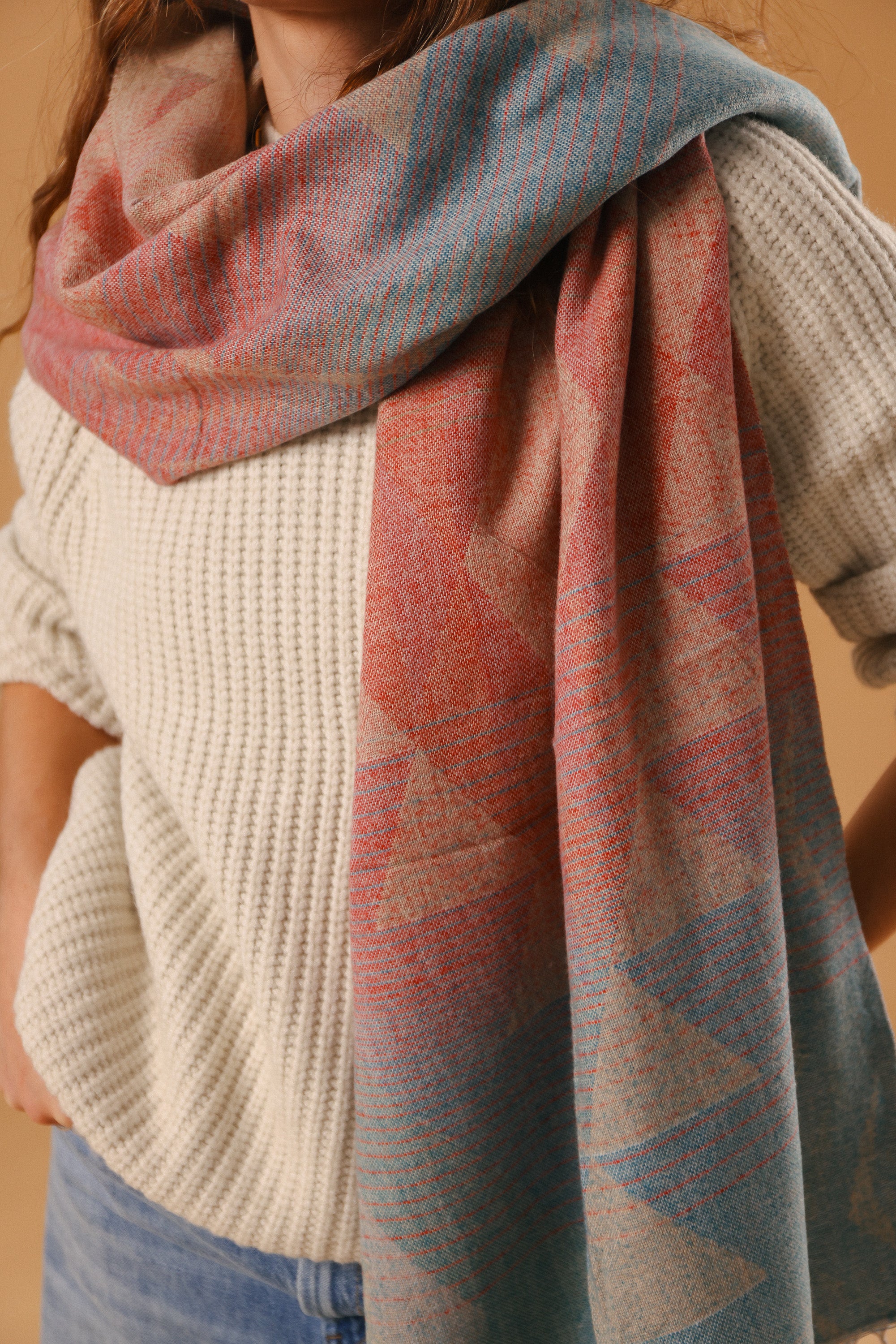 Scarf Auravine Petrol Red