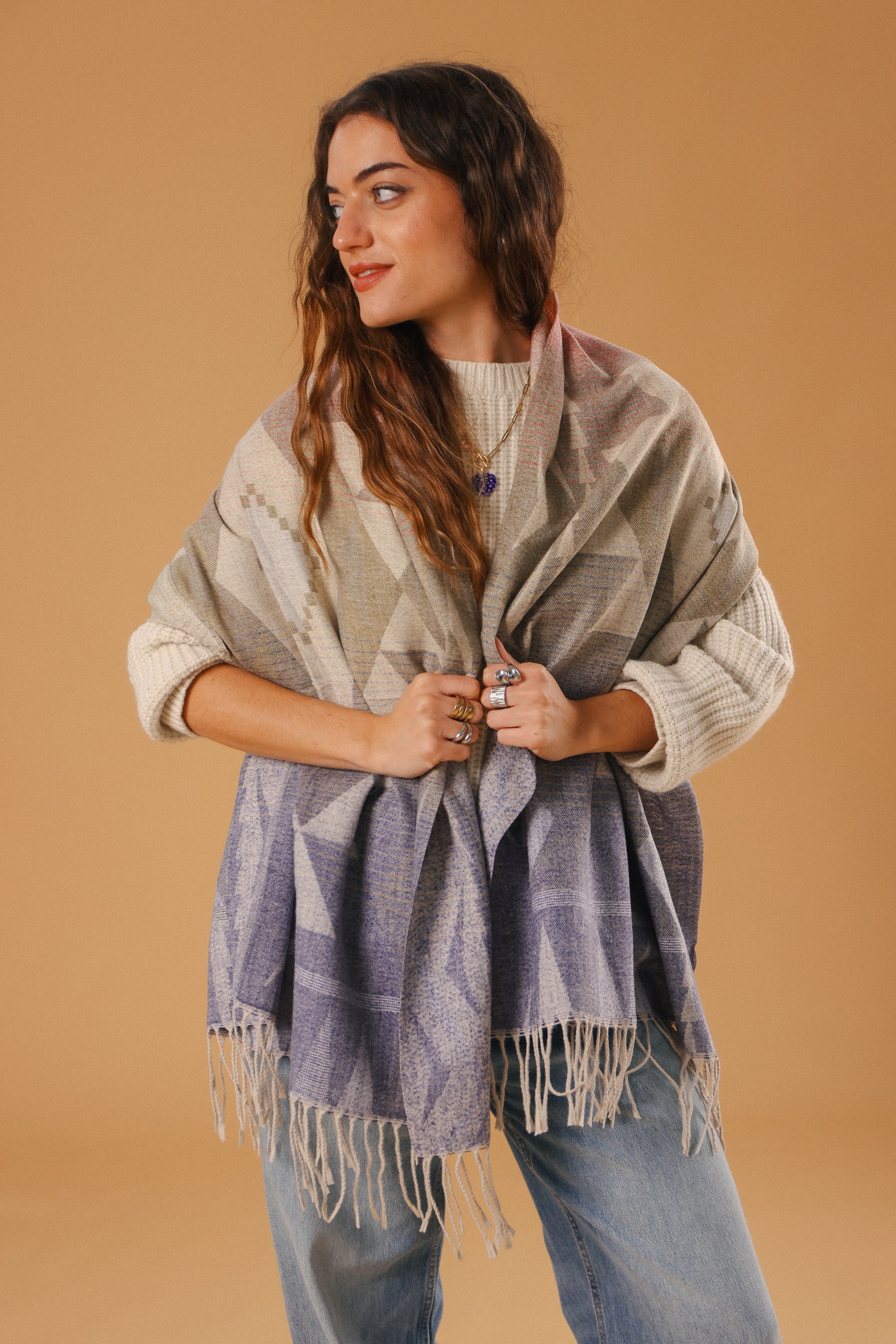 Scarf Auravine Blue-Red