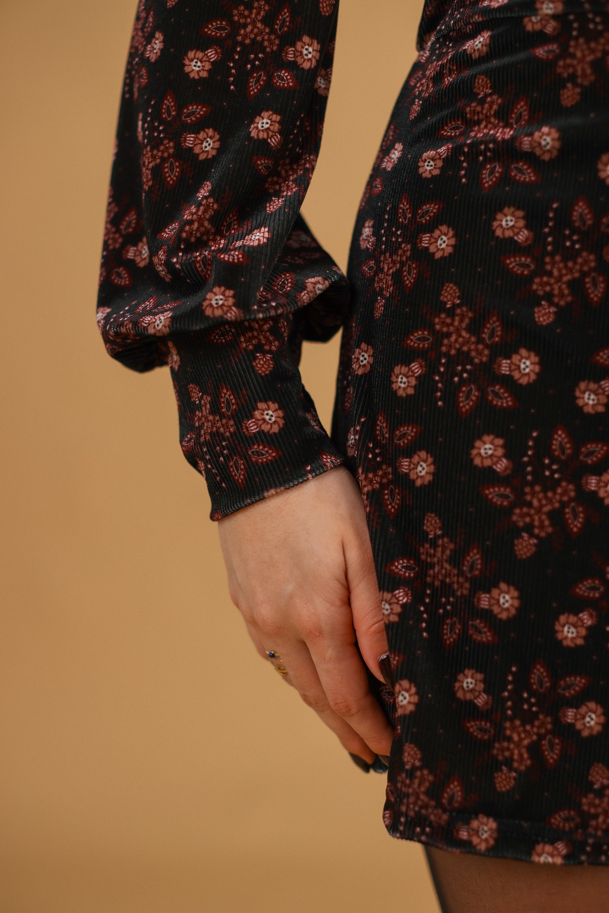 Playsuit Amelise Black Pink Floral