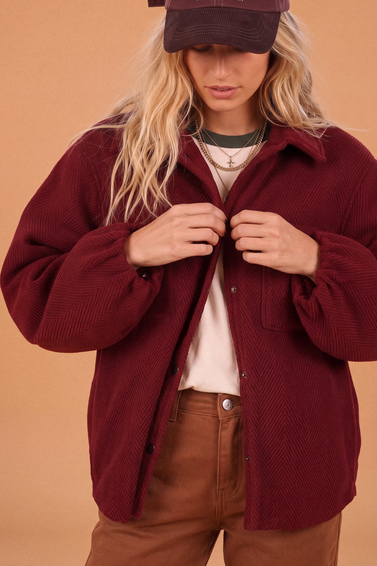 Jacket Kimi Burgundy Herringbone