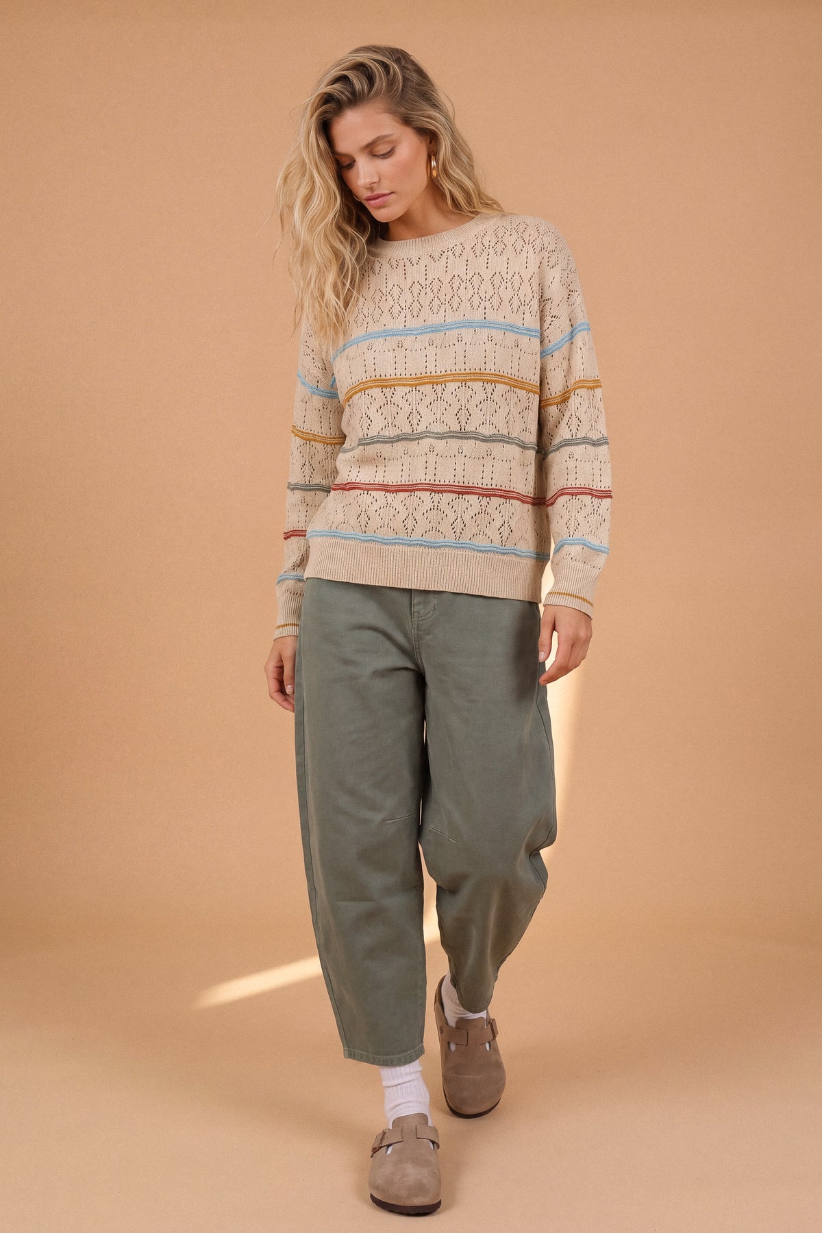 Trousers Delphine Stonewashed Khaki