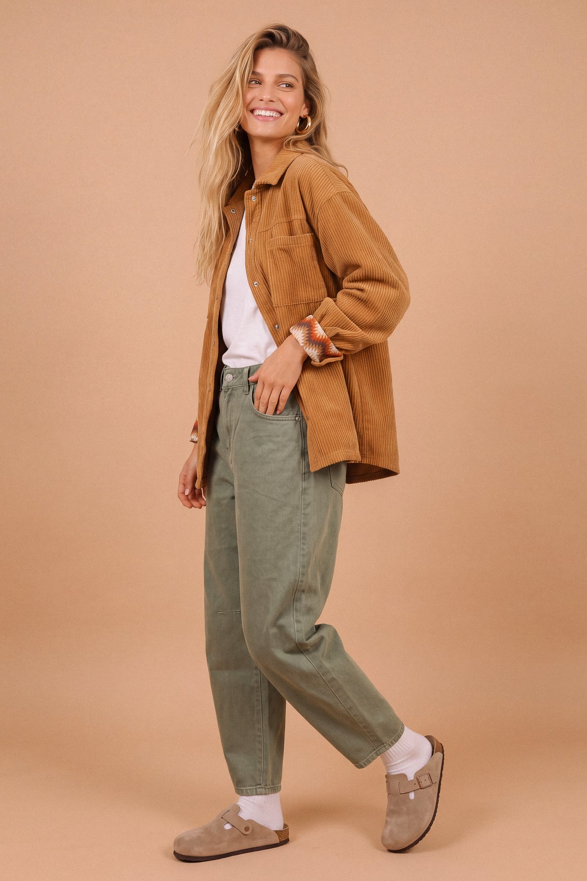 Trousers Delphine Stonewashed Khaki