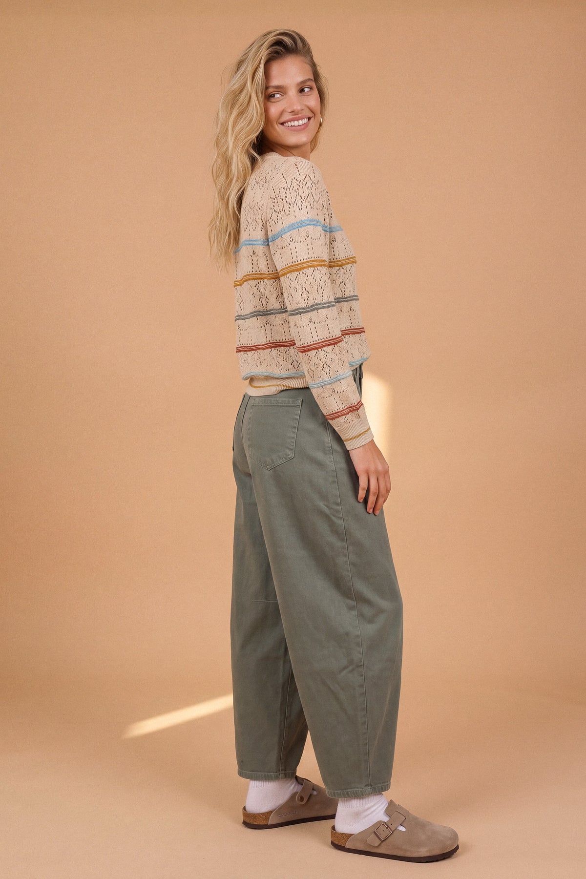 Trousers Delphine Stonewashed Khaki