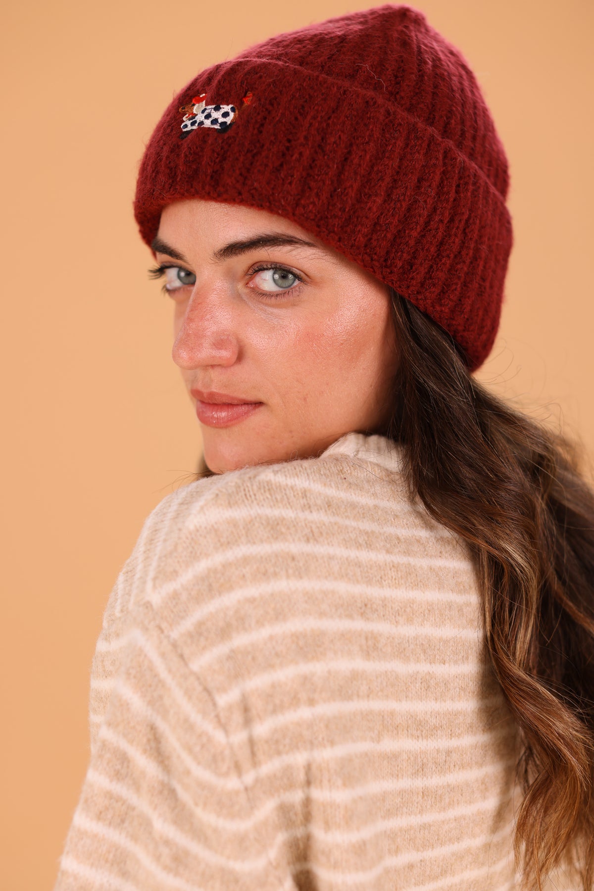 Beanie Poggo Wine Red