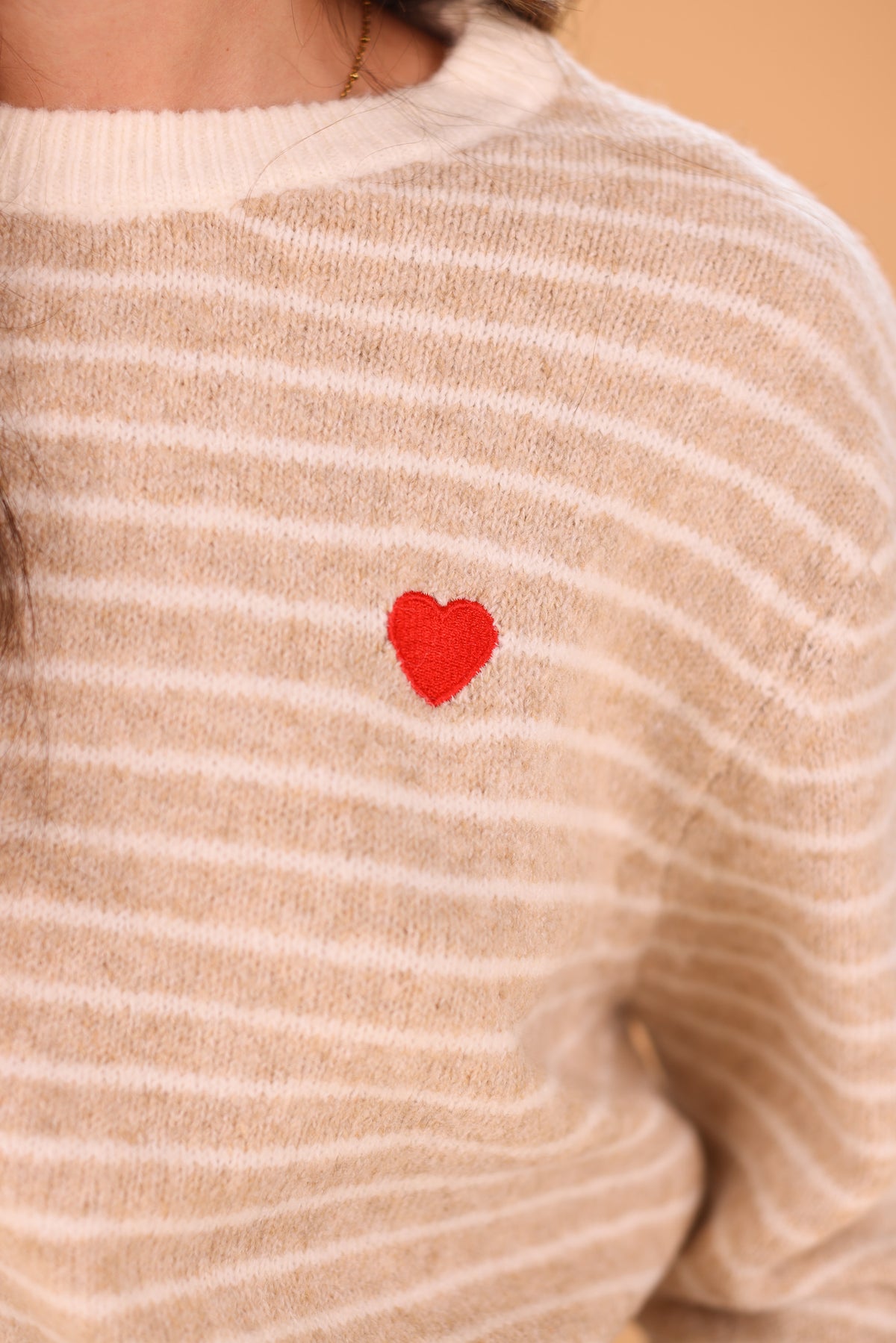 Knit Sweater Woldo Beige Stripes