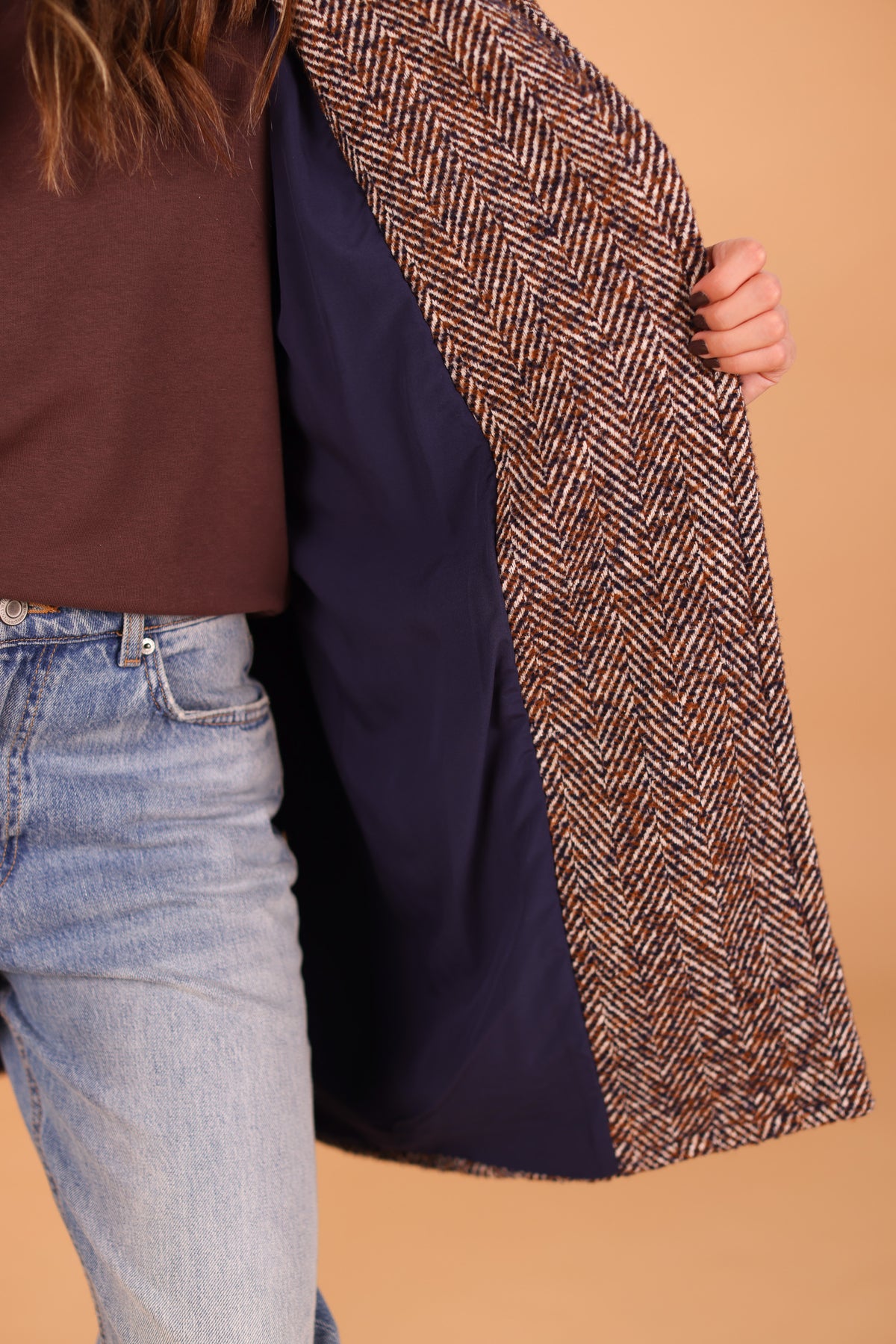 Coat Brinley Brown Heringbone