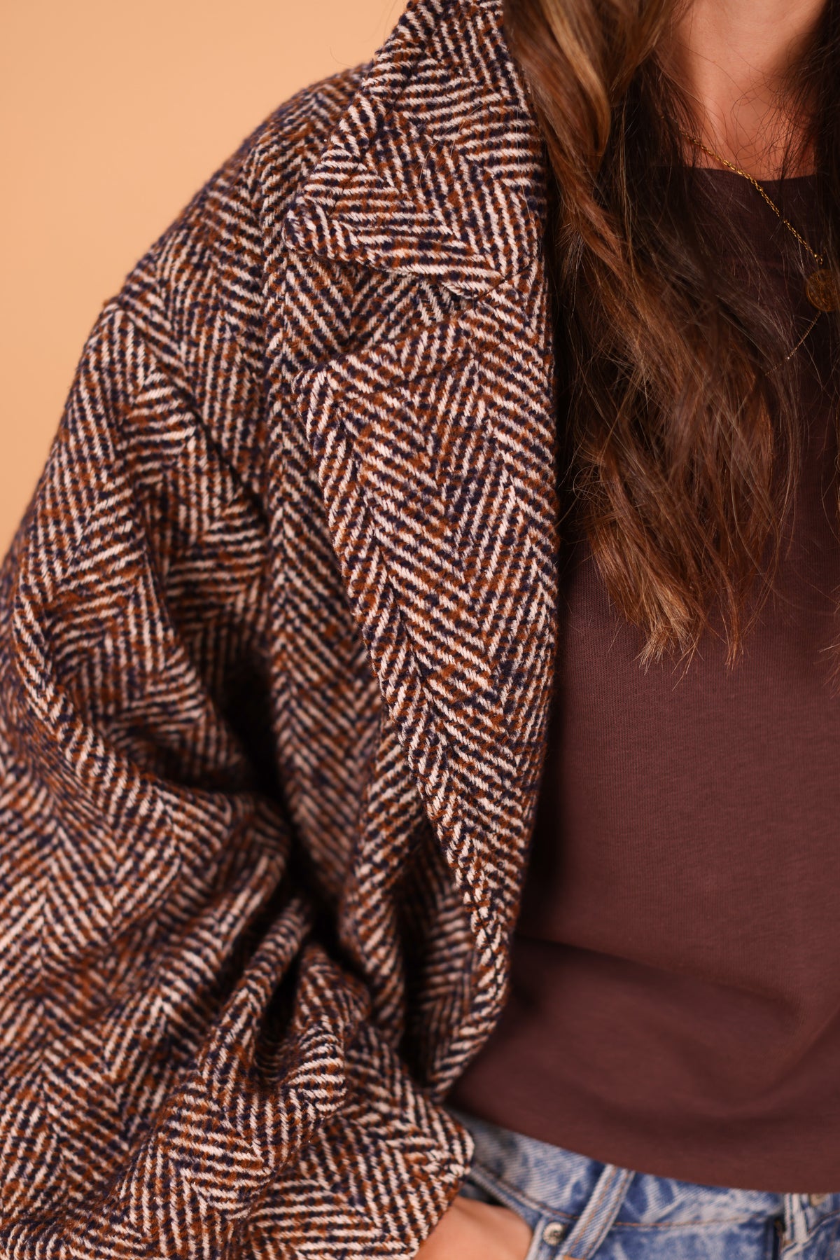 Coat Brinley Brown Heringbone