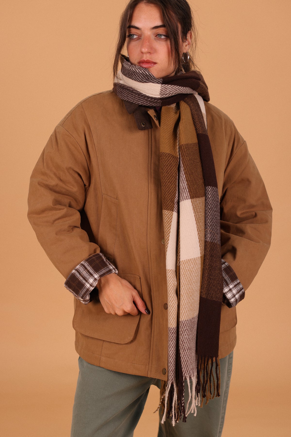 Scarf Leina Beige & Brown