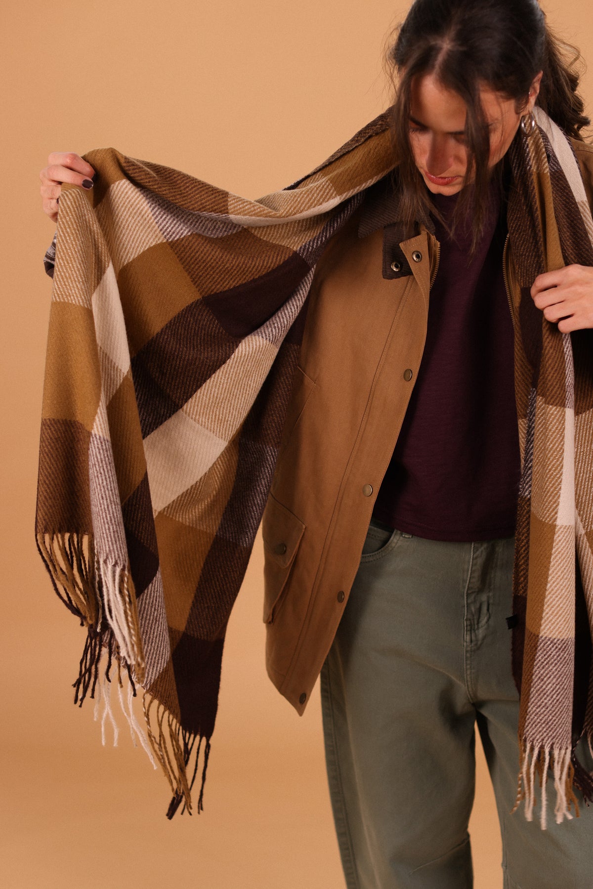 Scarf Leina Beige & Brown